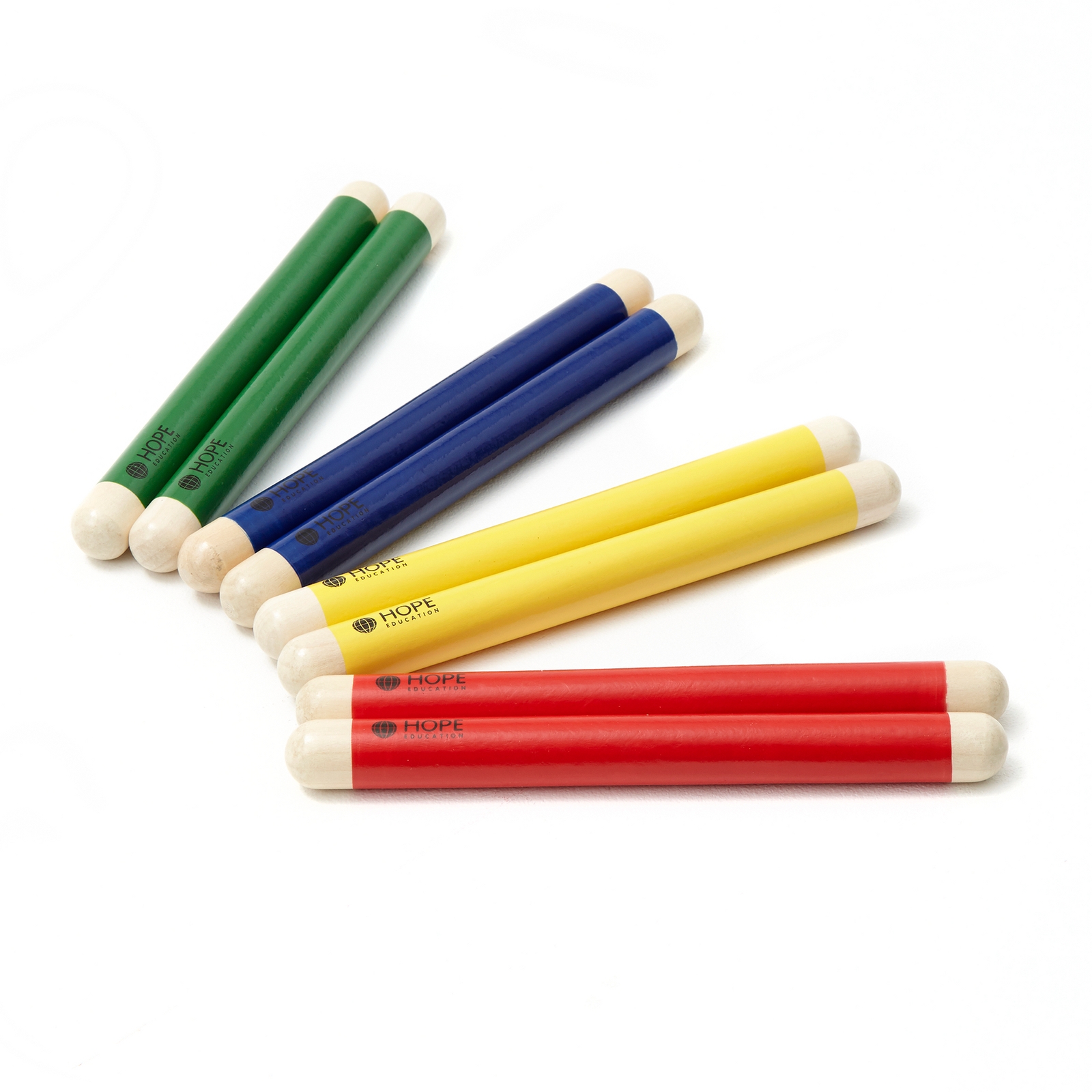 Mixed Colours Claves (4 Pairs)