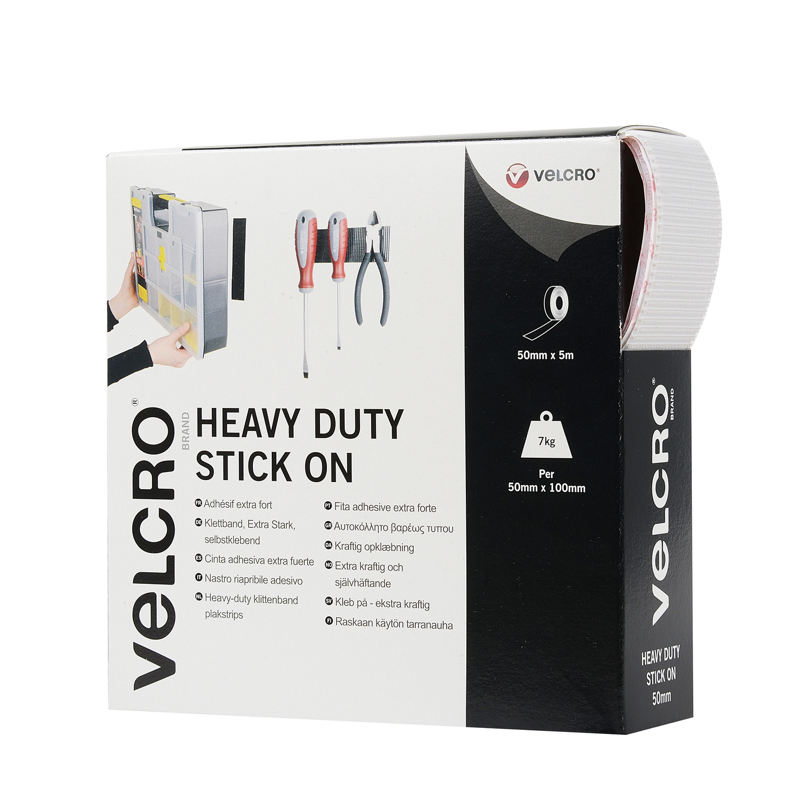 Velcro® Heavy-Duty Stick on Tape - White