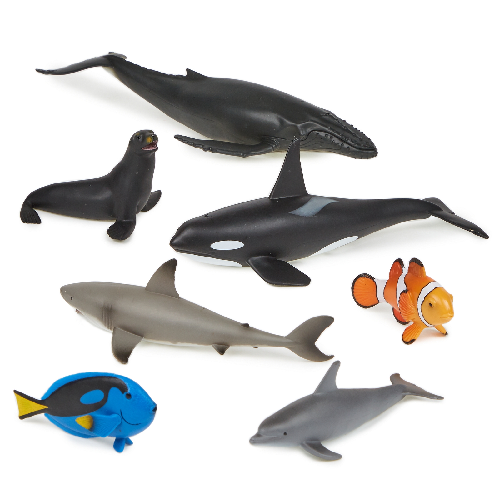 Sealife Animals - Largest 25.5 x 12 x 4.5cm - Assorted - Pack of 7