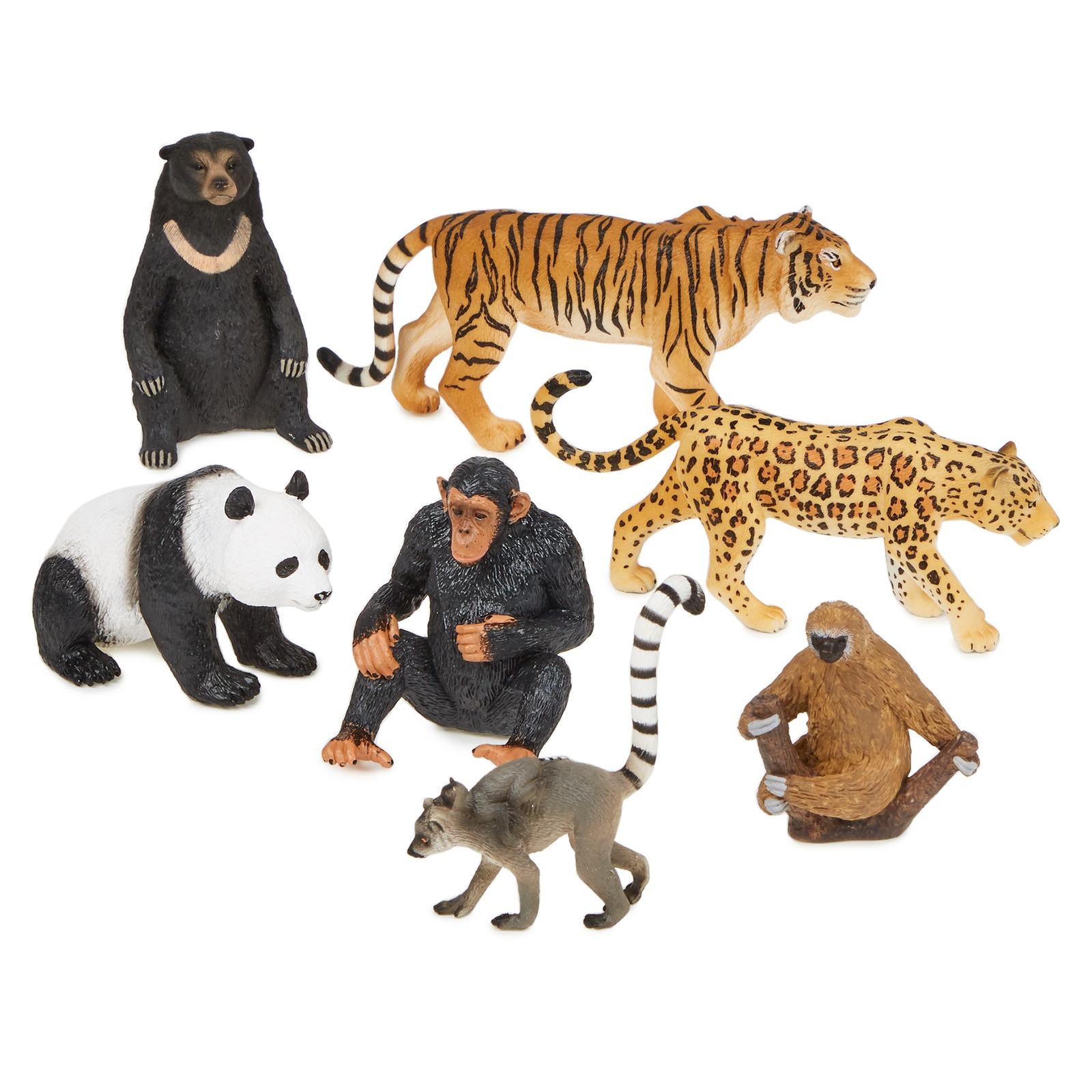 Jungle Animals - Largest 15.5 x 3.8 x 6.5cm - Assorted - Set of 7