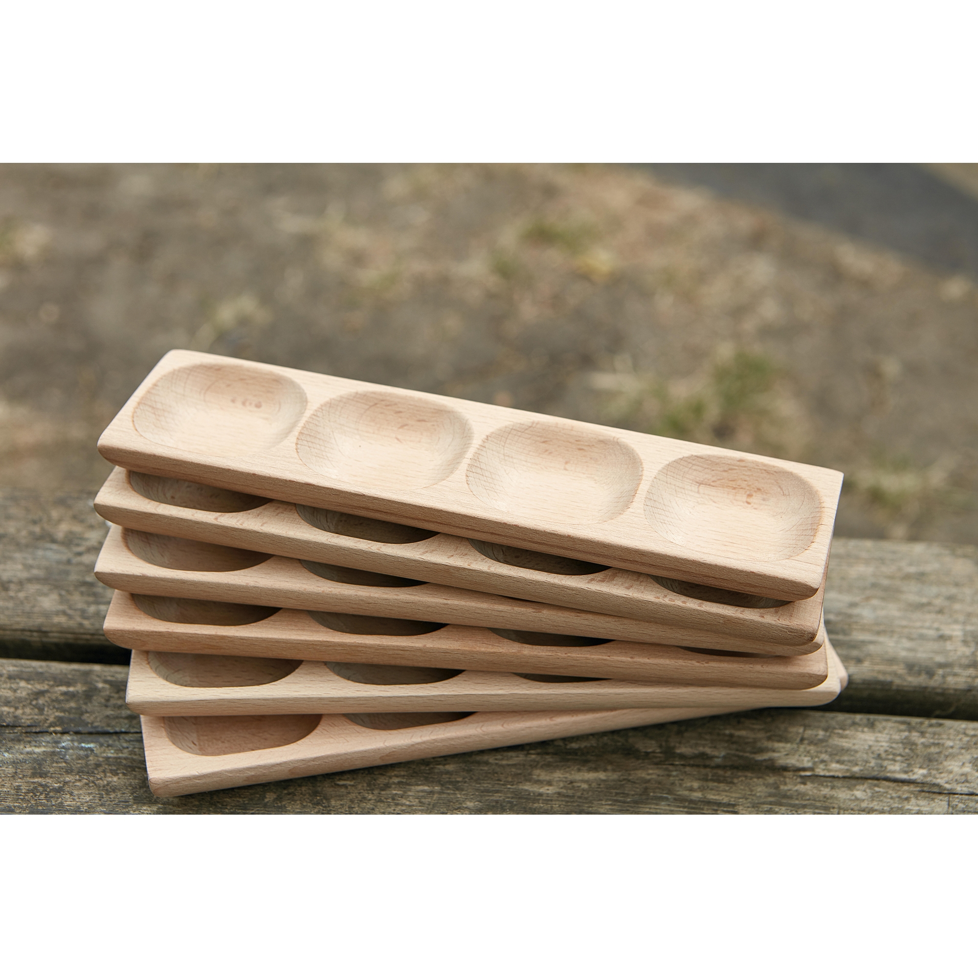 4-pebble Word-building Tray - Set Of 6