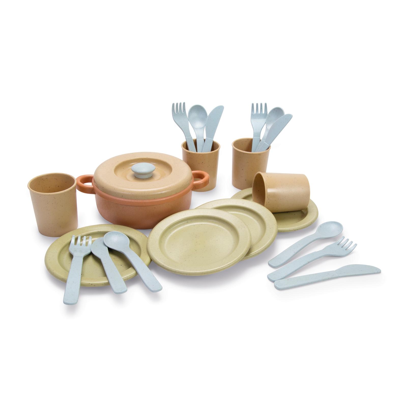 Dantoy Bioplastic Role Play Dinner Set - Assorted - Pack of 22