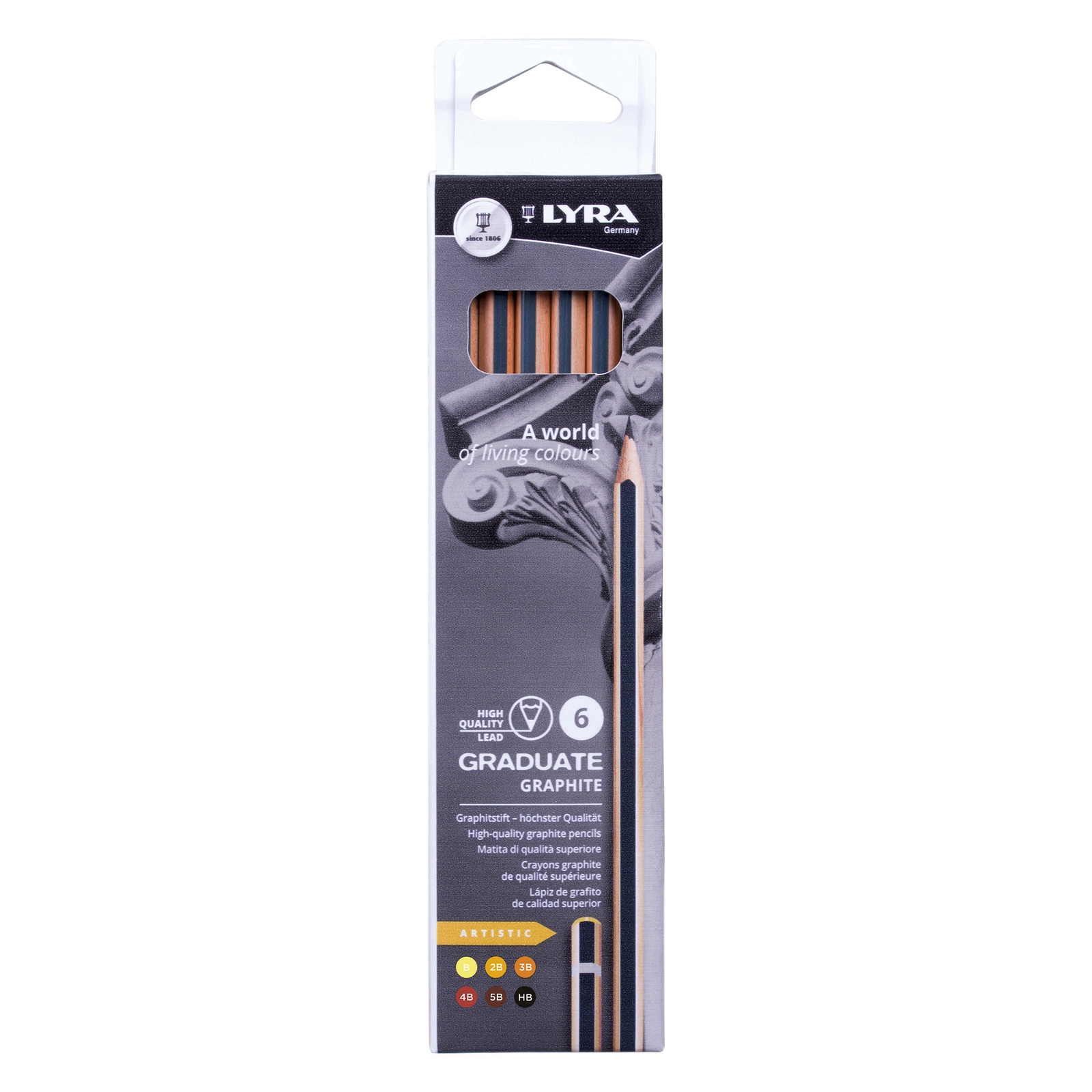 Lyra Graduate Graphite Pencils - Assorted Grades - Pack of 6