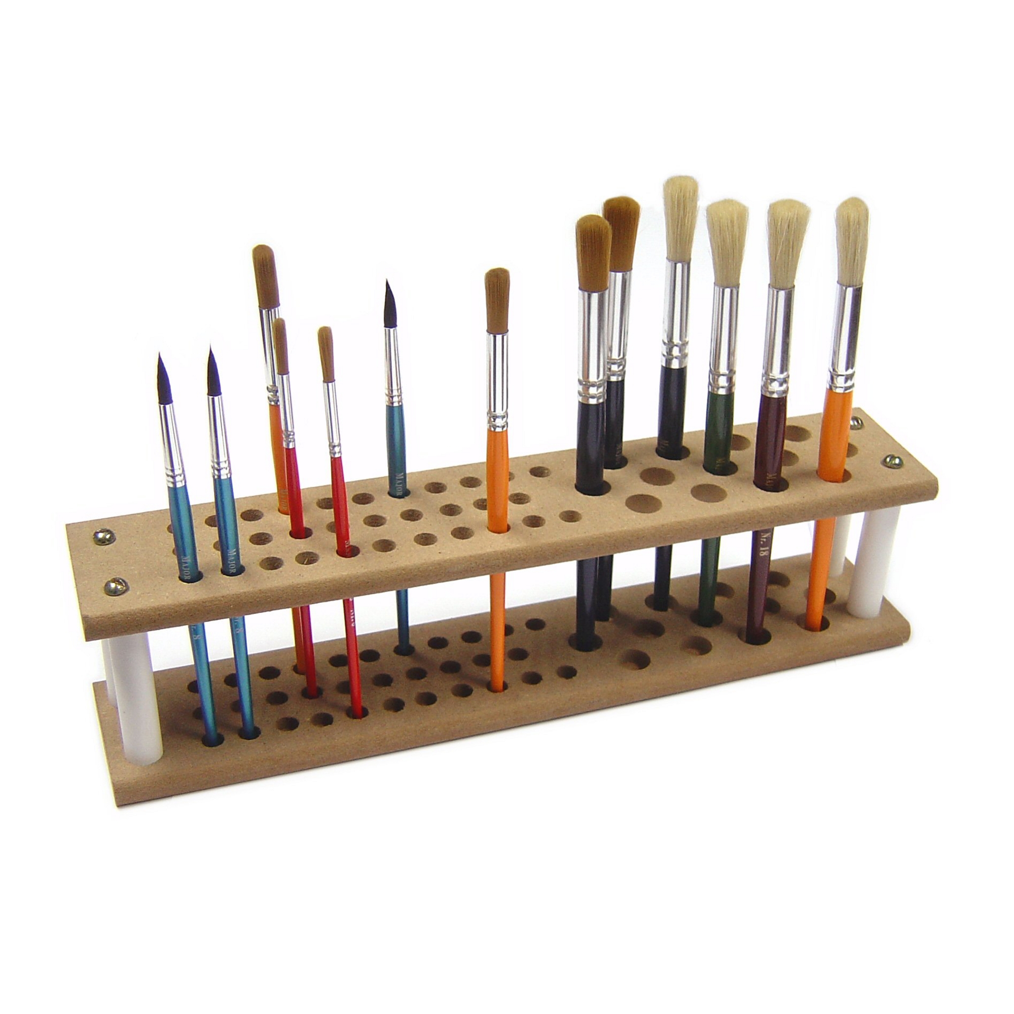 Wooden Brush Holder For Up To 45 Brushes