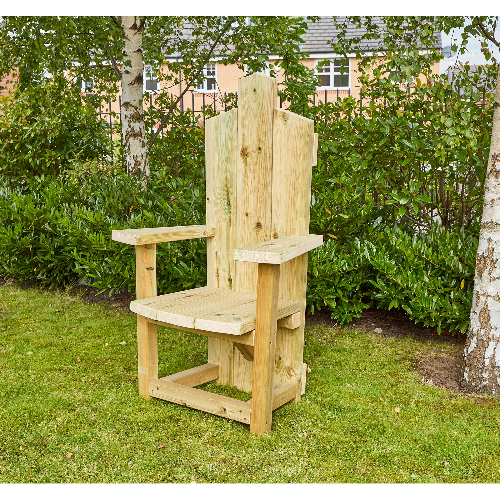Chunky Outdoor Wooden Storyteller Throne - L1500 x D650 x W810mm - Each