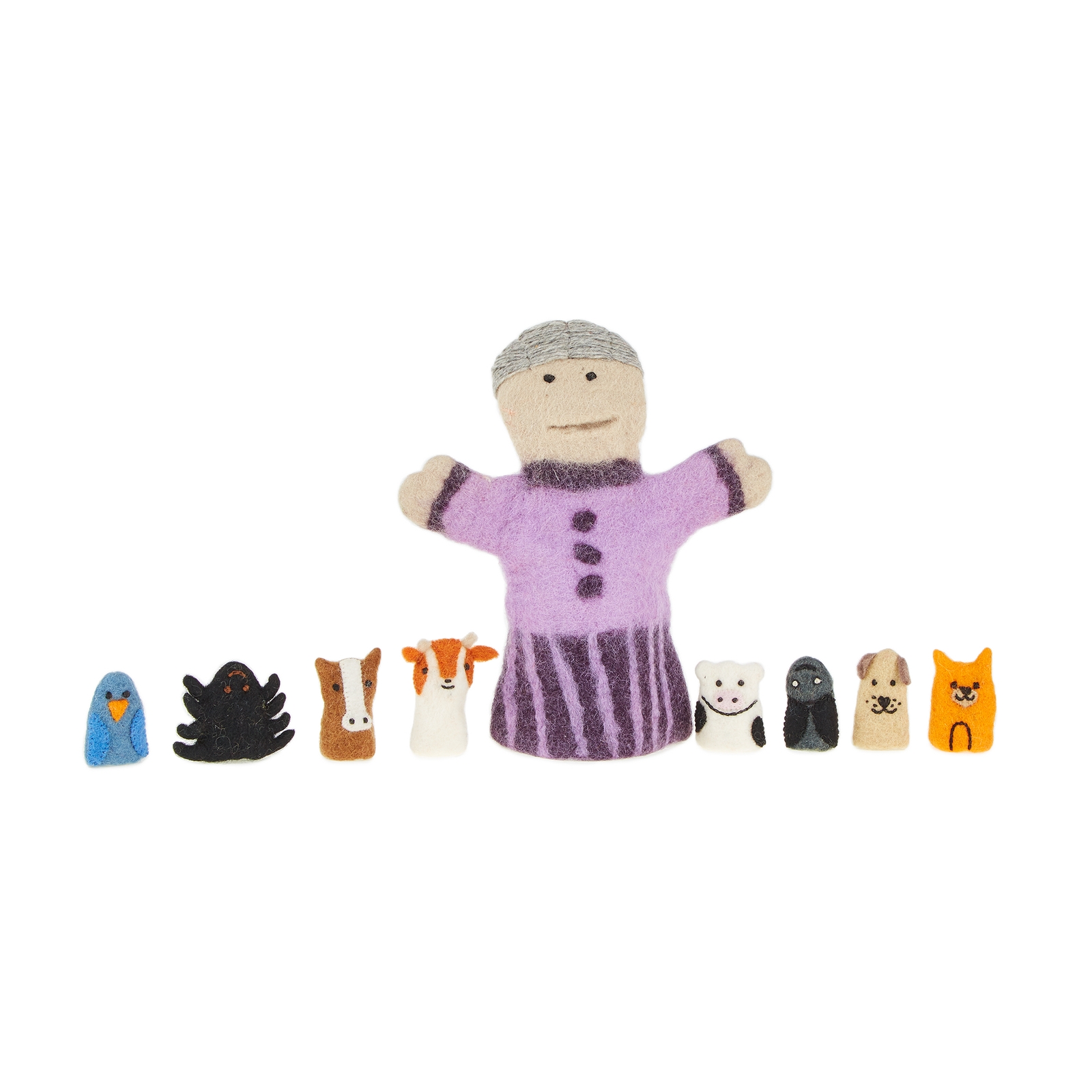 Old Lady Who Swallowed A Fly Puppet Set