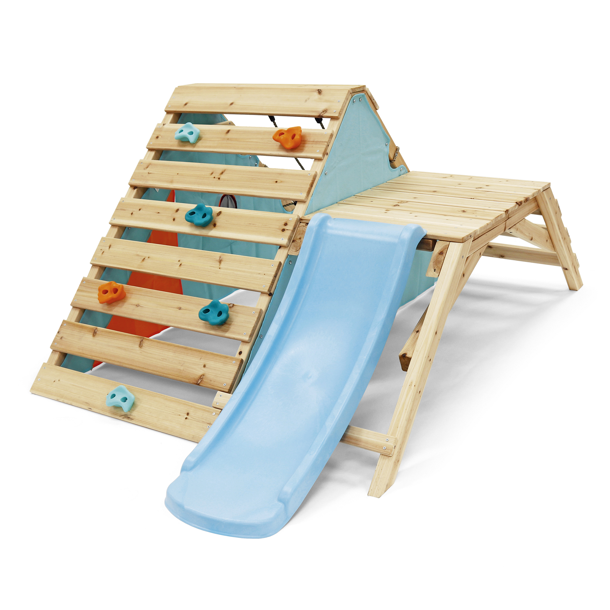 plum wooden climbing frames