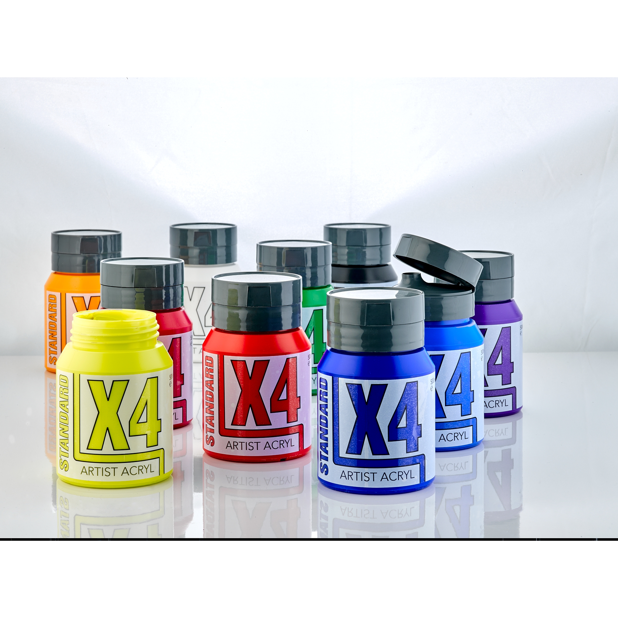 X4 Stndrd Acryl 500ml Set10 Asrtd