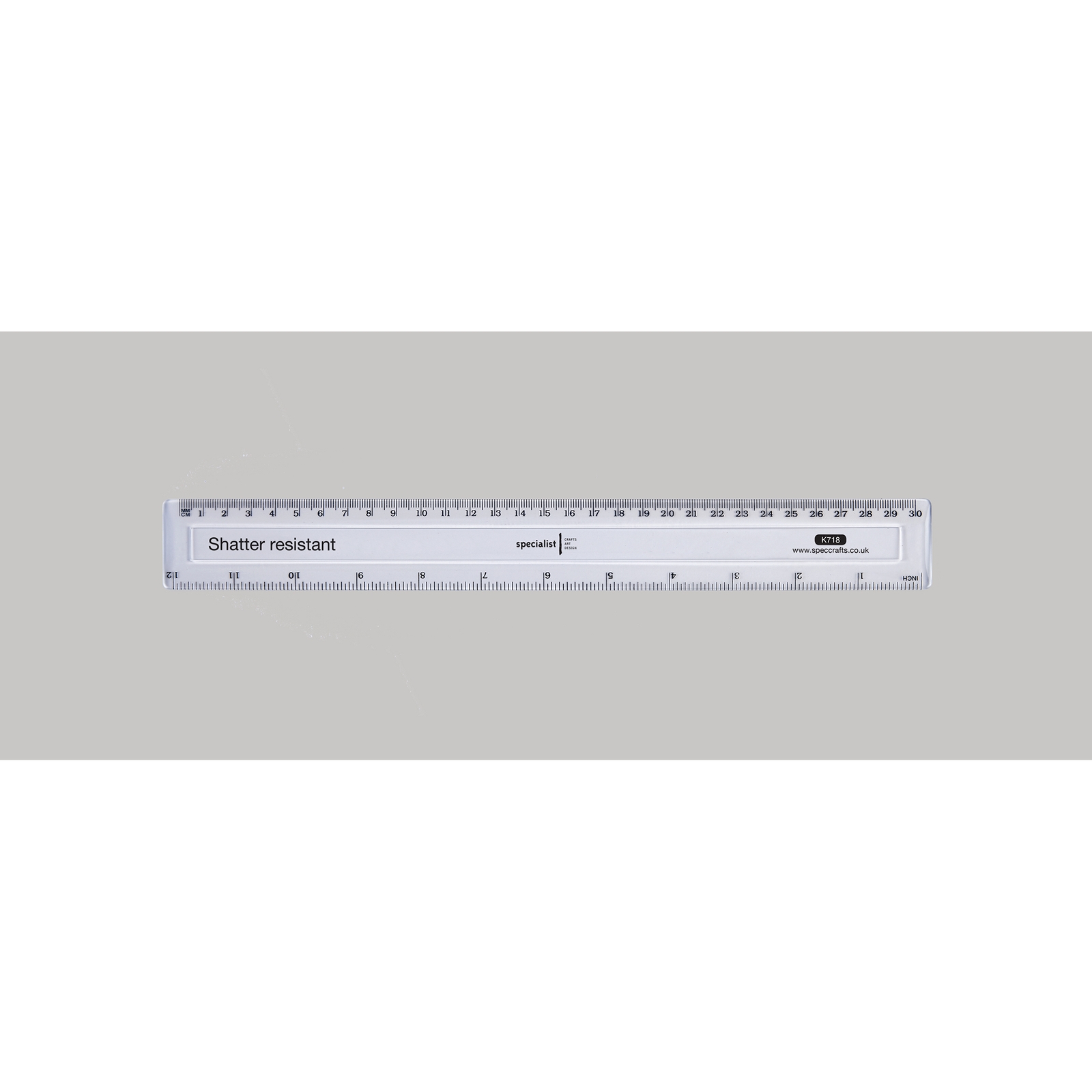 Specialist Crafts Shatter Resistant 30cm Ruler