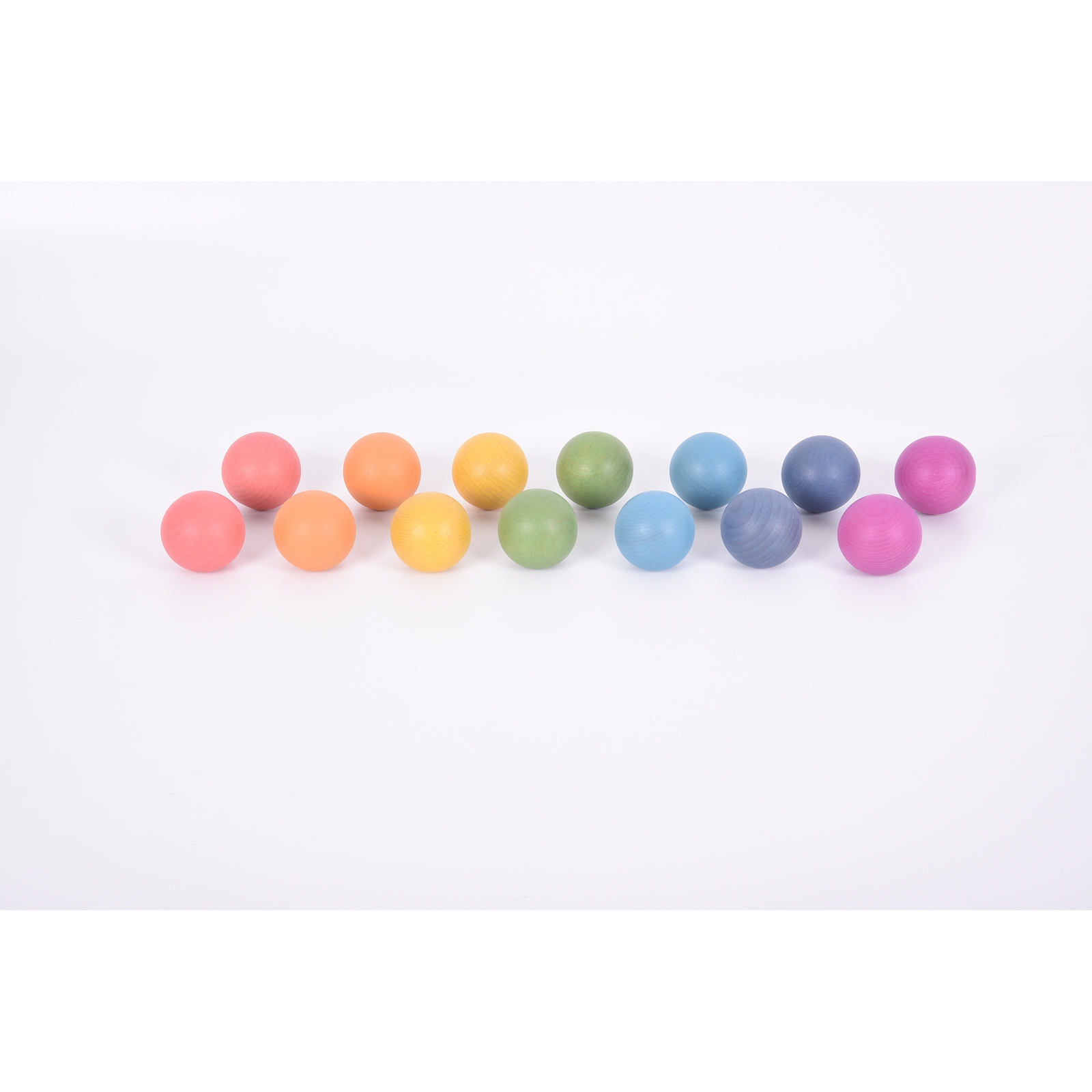 Rainbow Wooden Balls - Pack 14