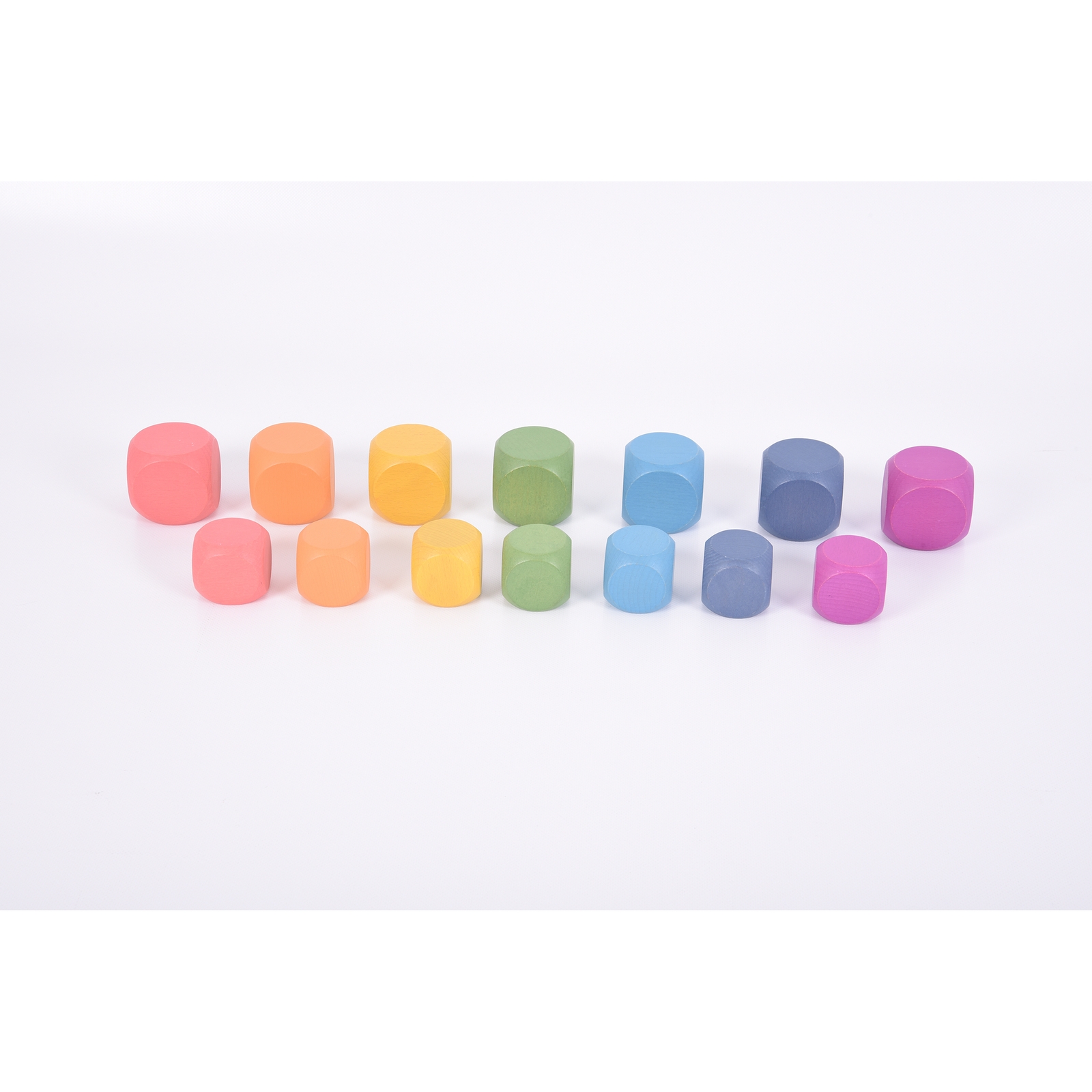 Rainbow Wooden Cubes - Pack 14