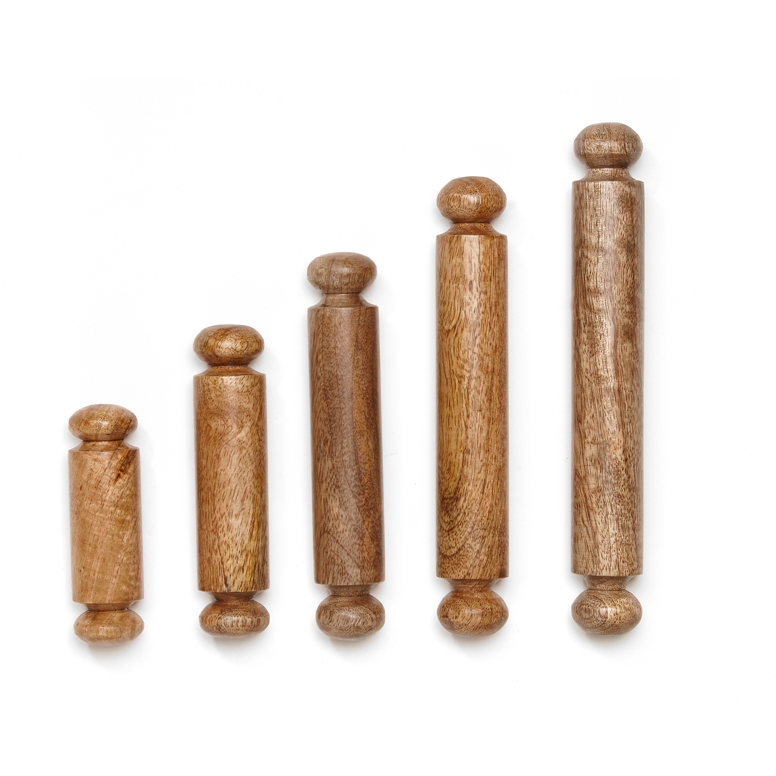 Wooden Rolling Pins - Assorted Sizes - Pack of 5