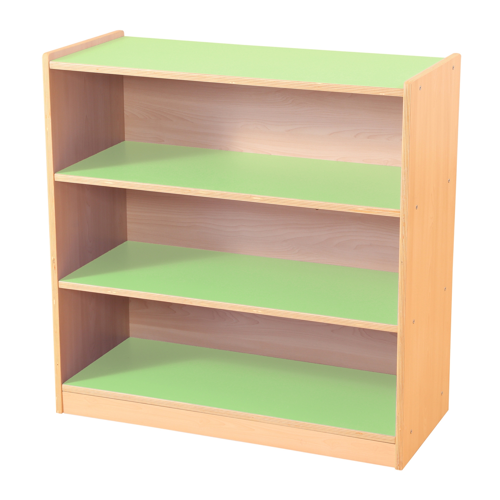 Green & Maple 3 Shelf Bookcase