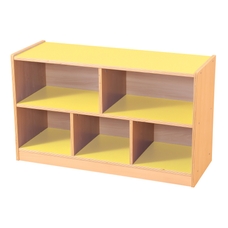 Yellow/Maple 5 Compartment Straight Unit