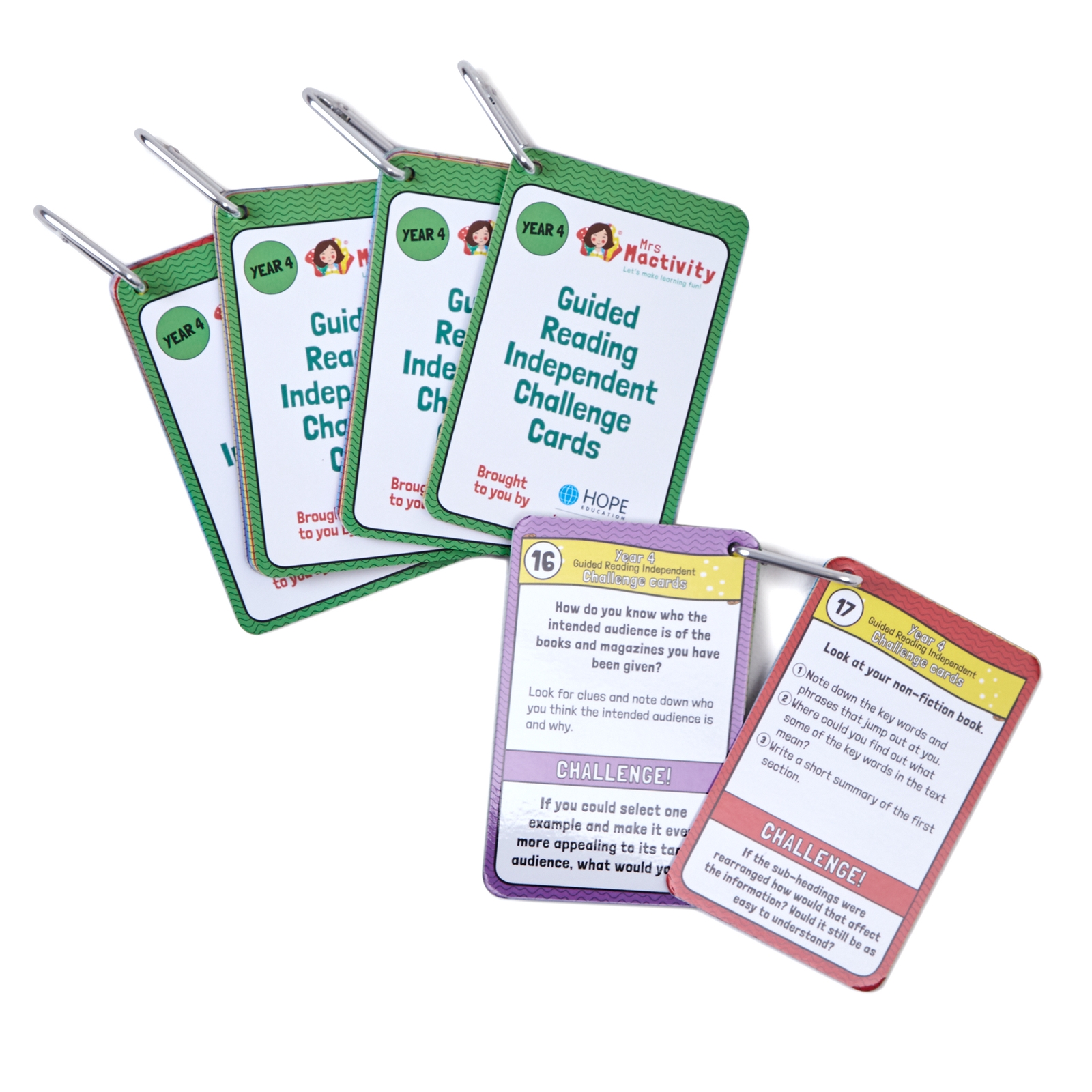 Mrs Mactivity Guided Reading Cards Year 4