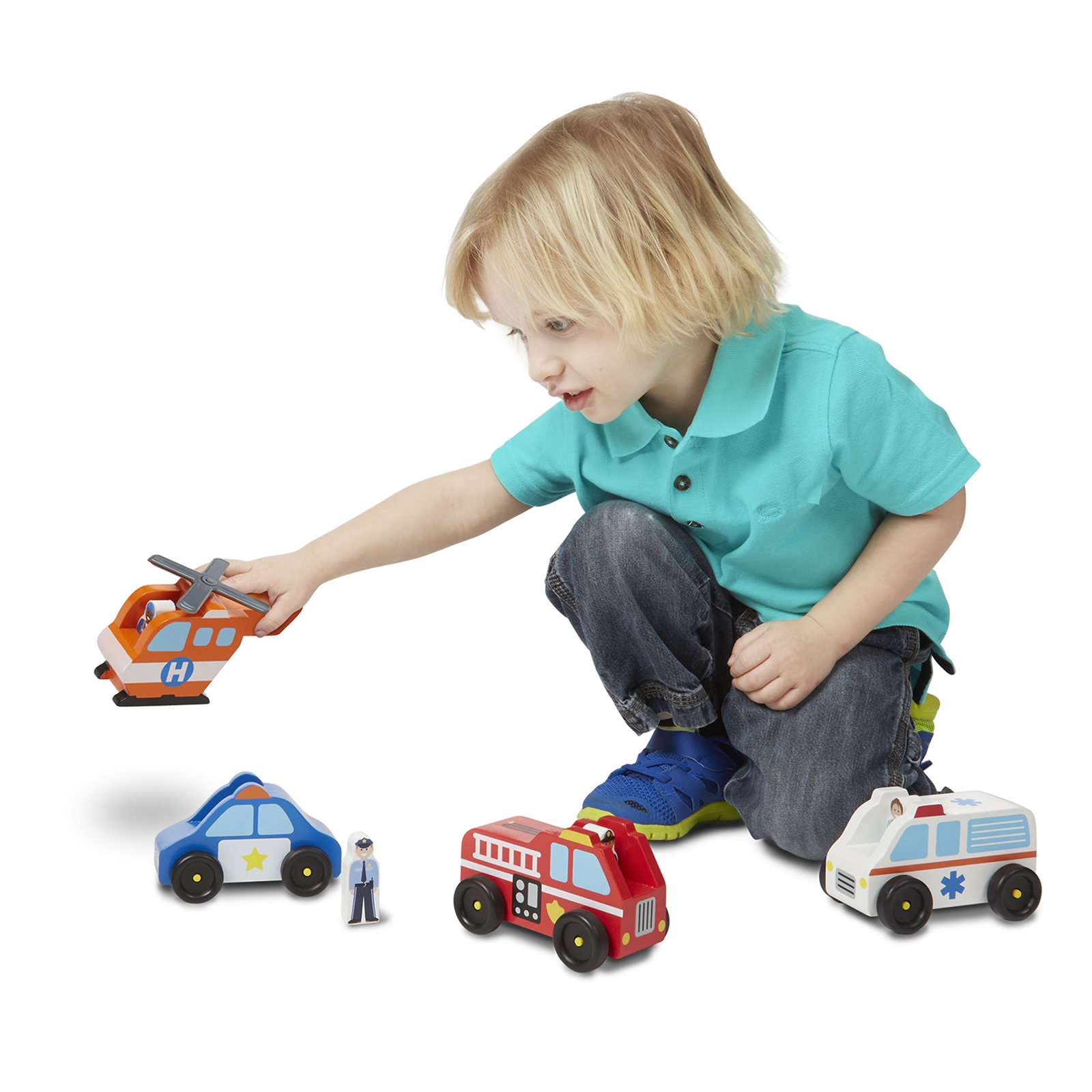 Melissa and Doug Wooden Emergency Vehicles - Assorted - Per Set