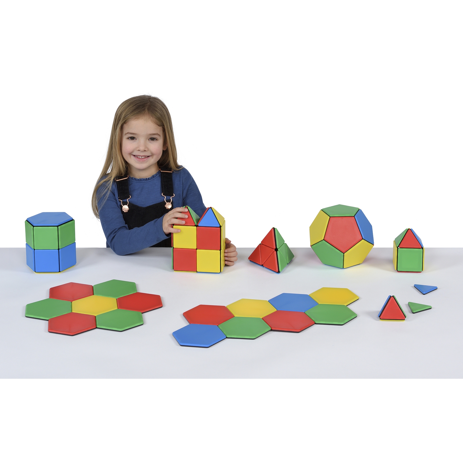 Solid Magnetic Polydron Essential Shapes Set - Pack of 104