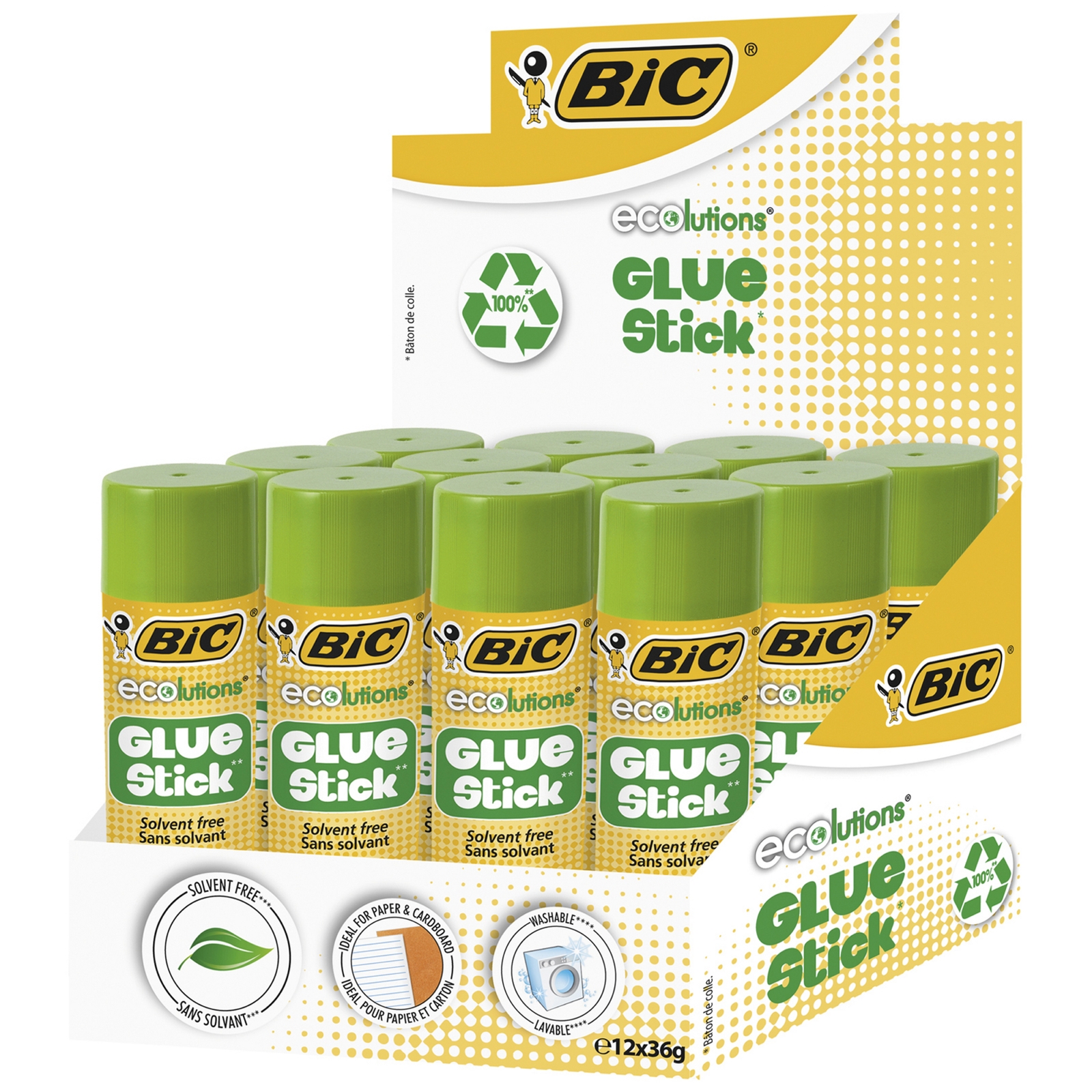 BIC ECOlutions 36g Glue Stick - Pack of 12