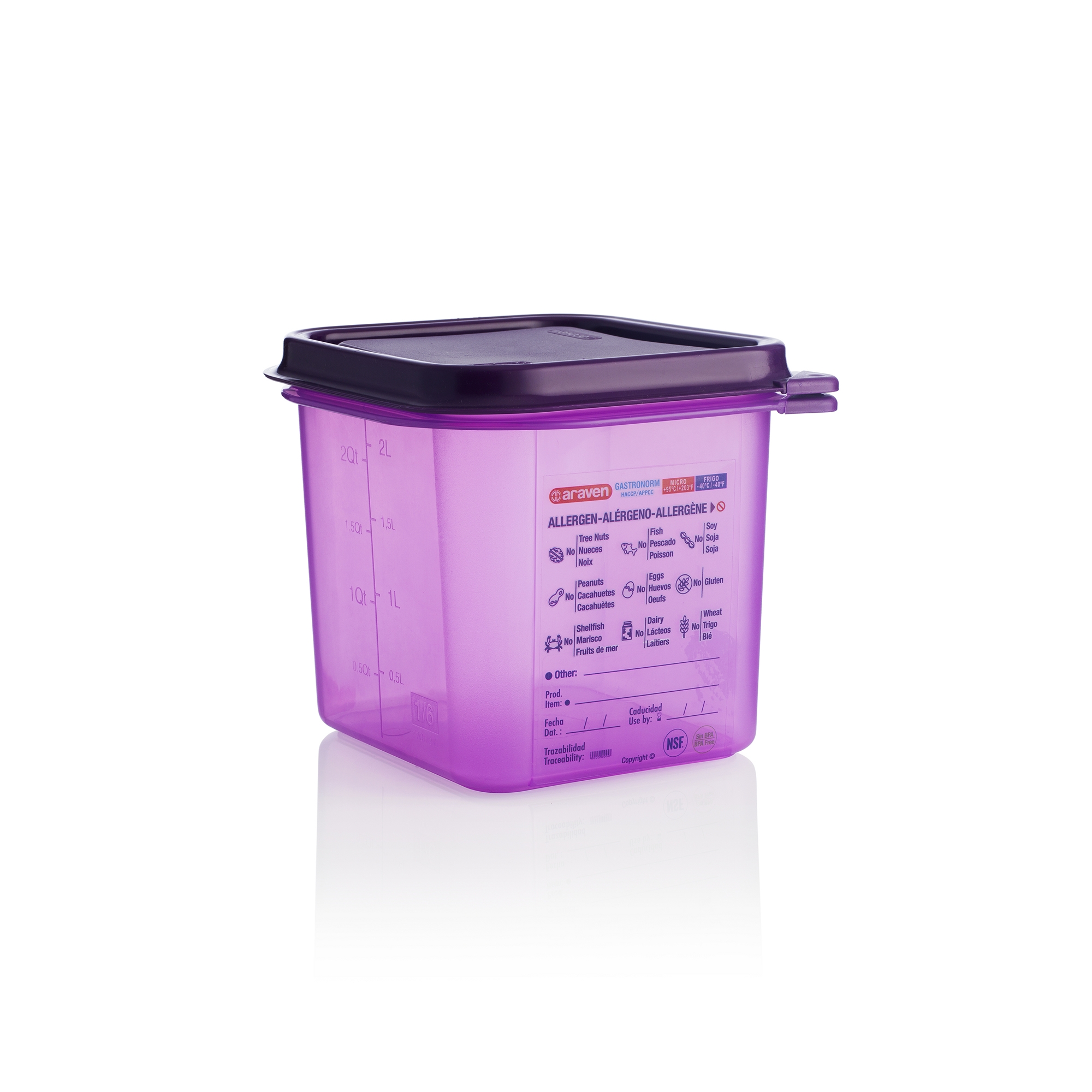 Allgen 1-6 Gastronorm W-lid 2.6l-d150mm