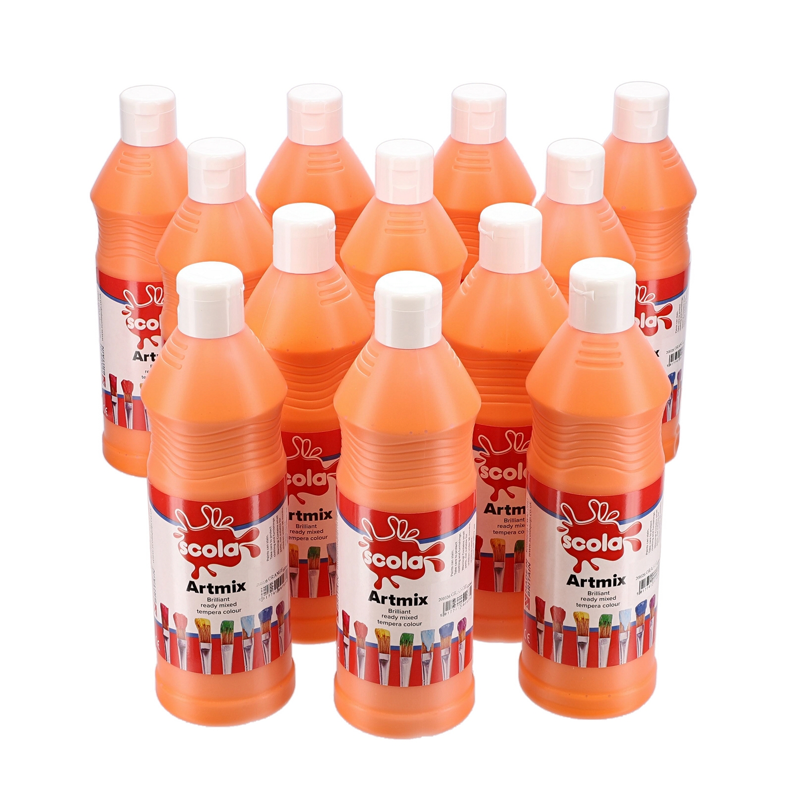 Scola Orange Artmix Ready Mixed Paint - 600ml - Pack of 12