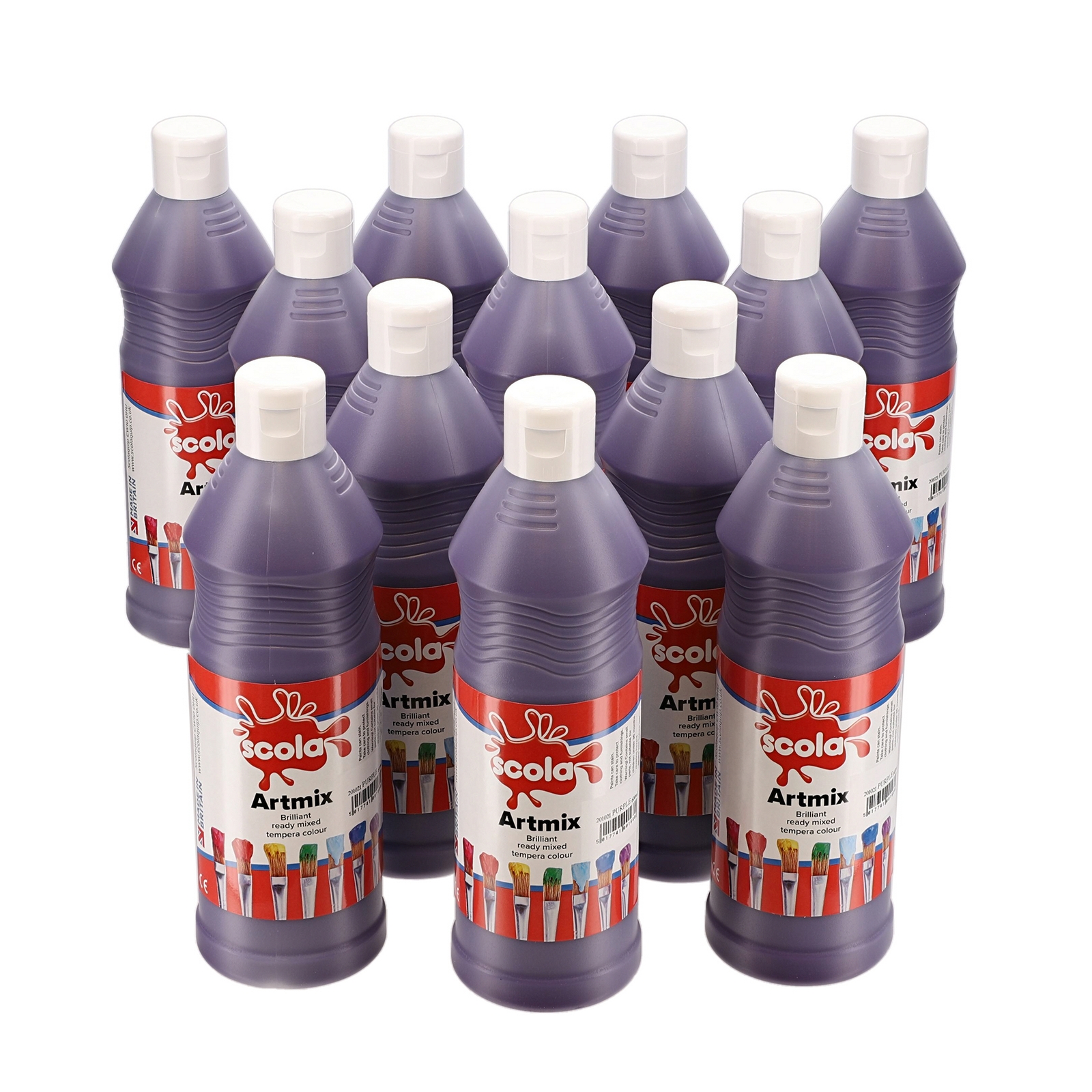 Scola Purple Artmix Ready Mixed Paint - 600ml - Pack of 12