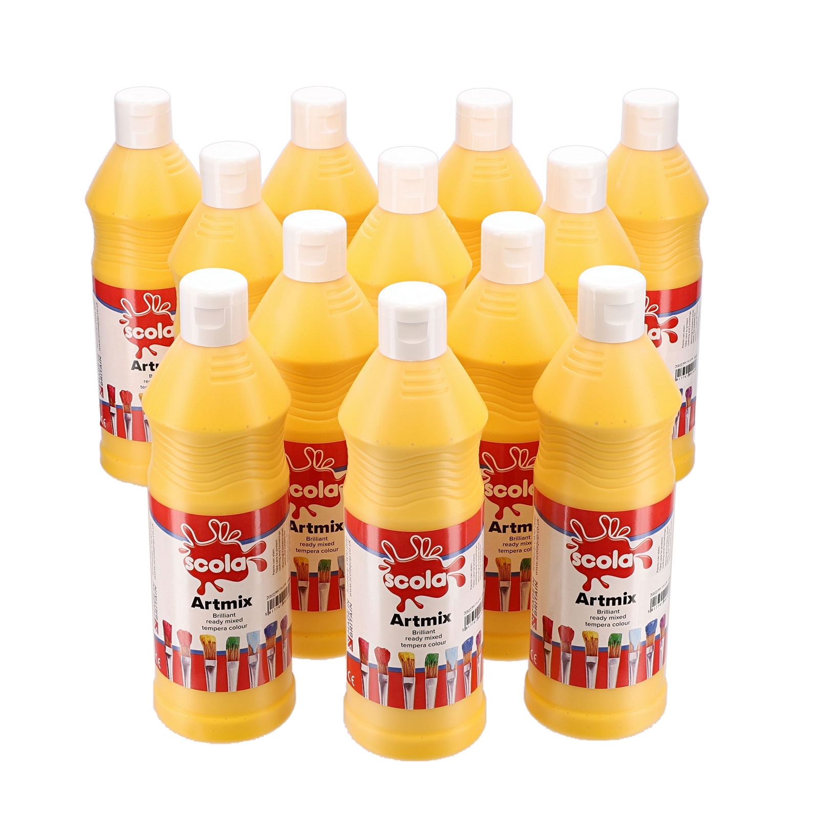 Scola Brilliant Yellow Artmix Ready Mixed Paint - 600ml - Pack of 12