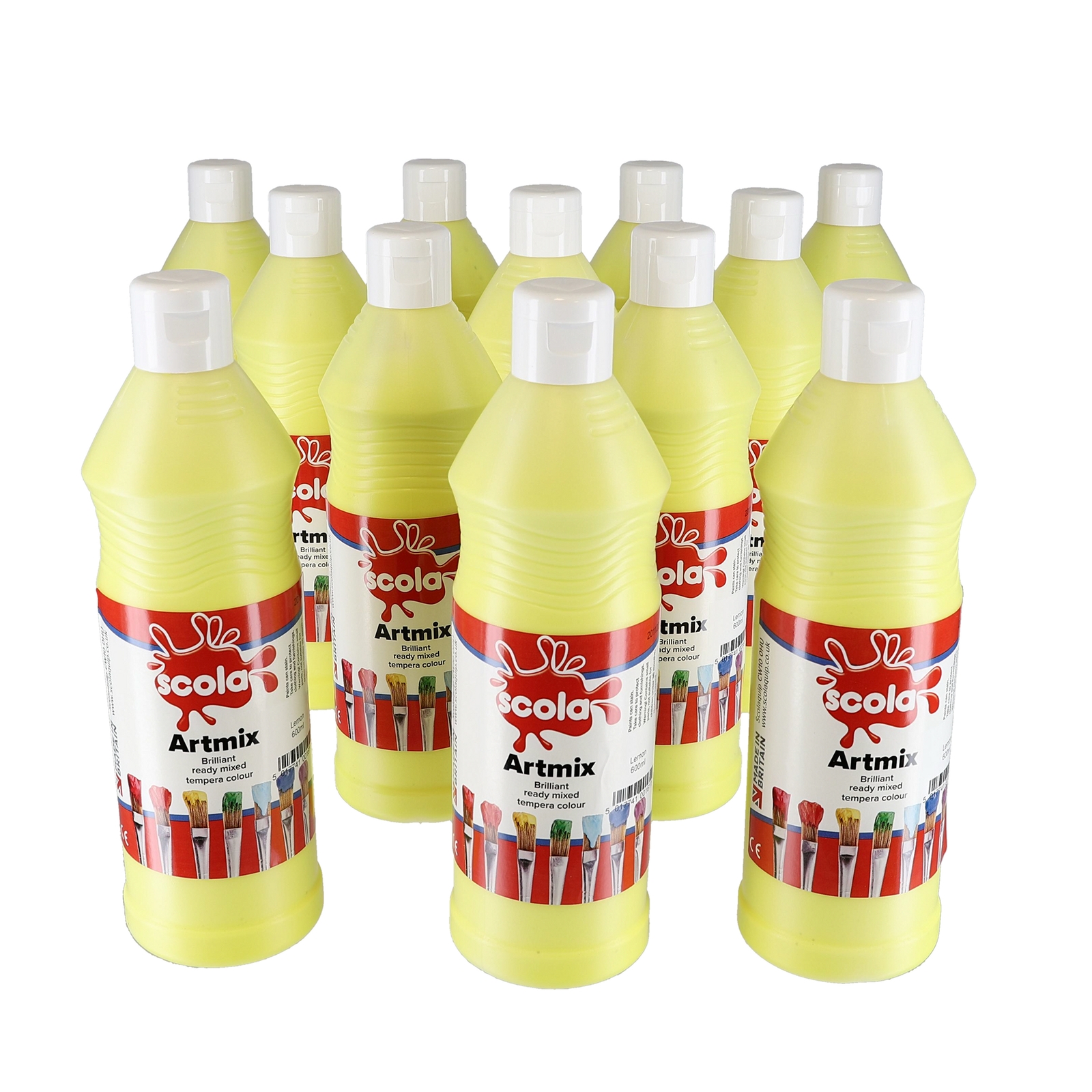 Scola Lemon Yellow Artmix Ready Mixed Paint - 600ml - Pack of 12