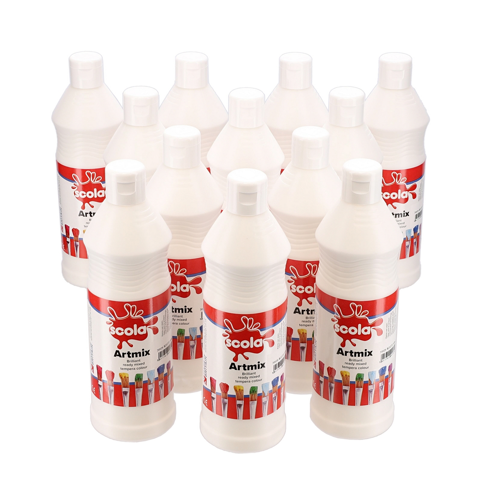 Scola  White Artmix Ready Mixed Paint - 600ml - Pack of 12