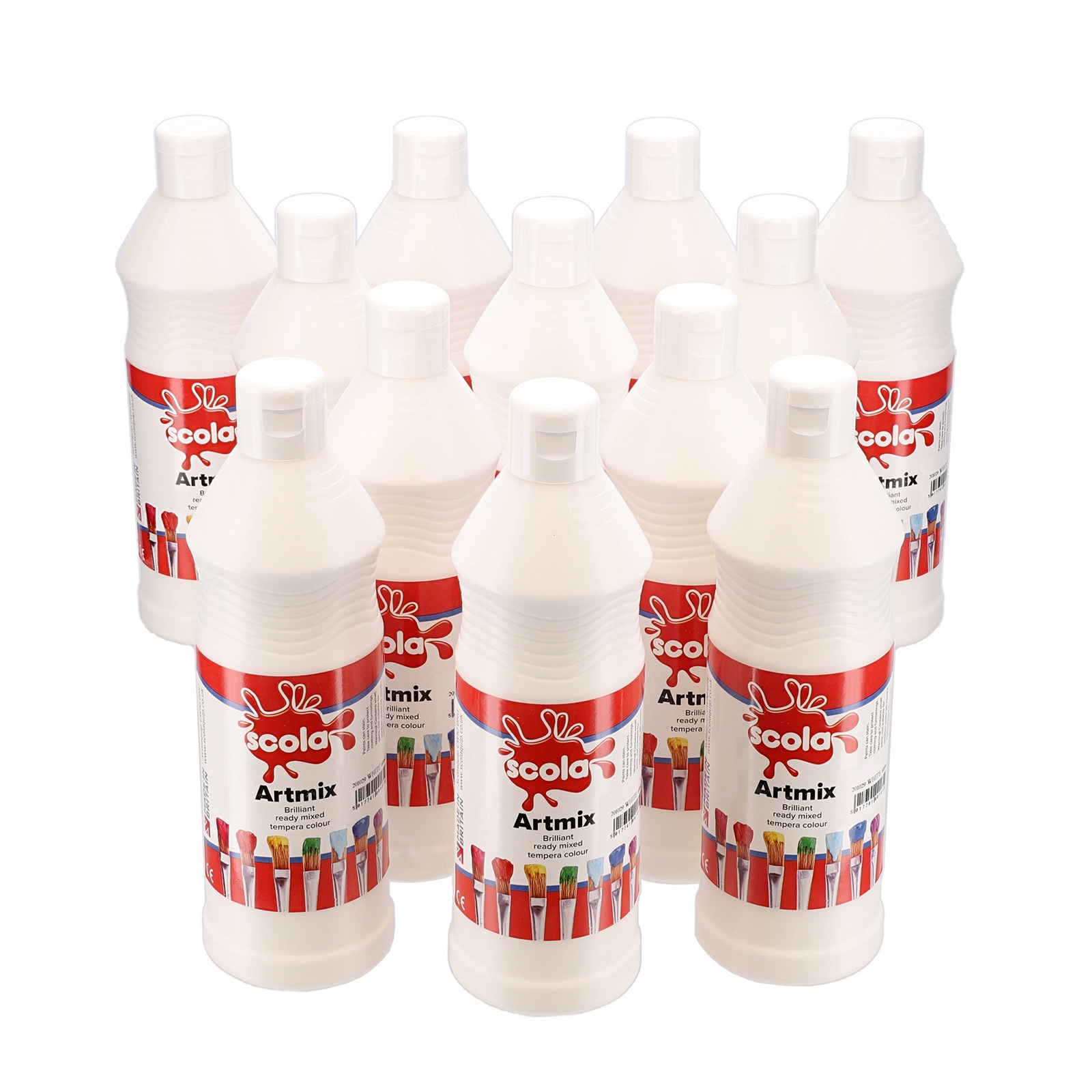 Scola White Artmix Ready Mixed Paint - 600ml - Pack of 12