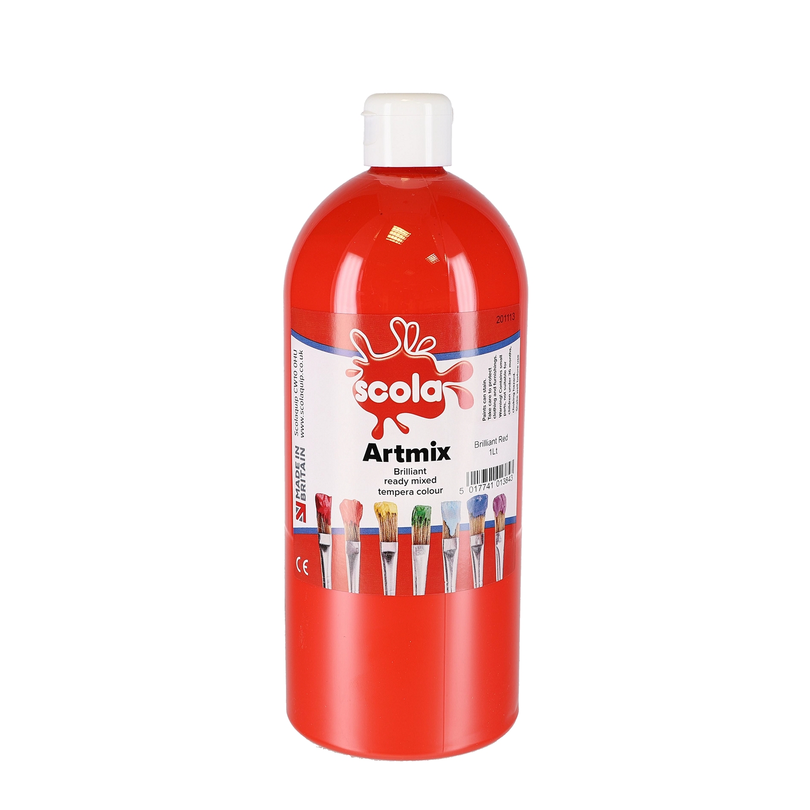 Scola Brilliant Red Artmix Ready Mixed Paint - 1 Litre - Each