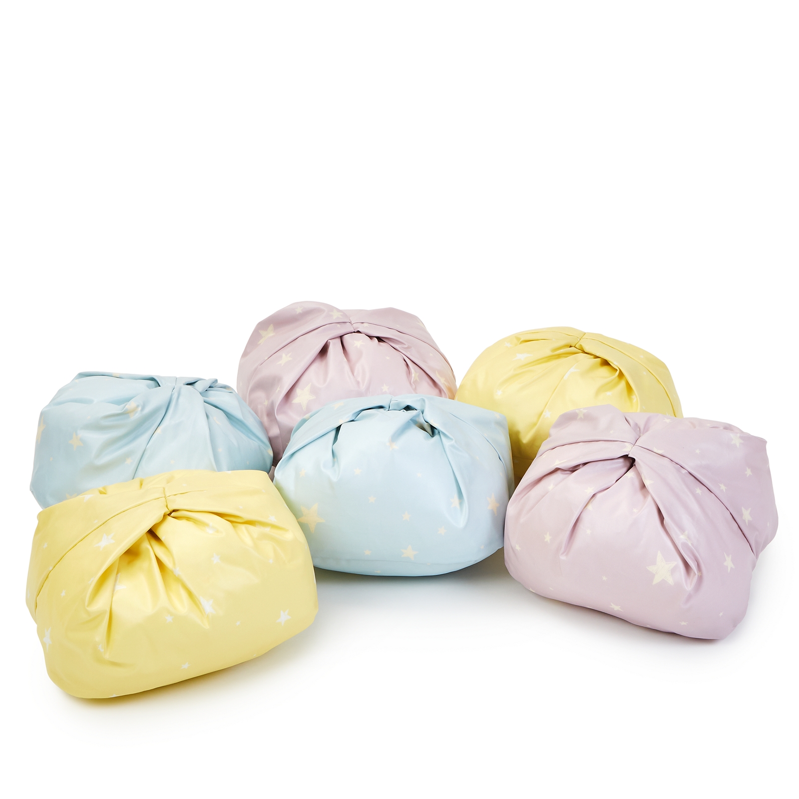 Pastel Sag Bags In Star Print Set Of 6