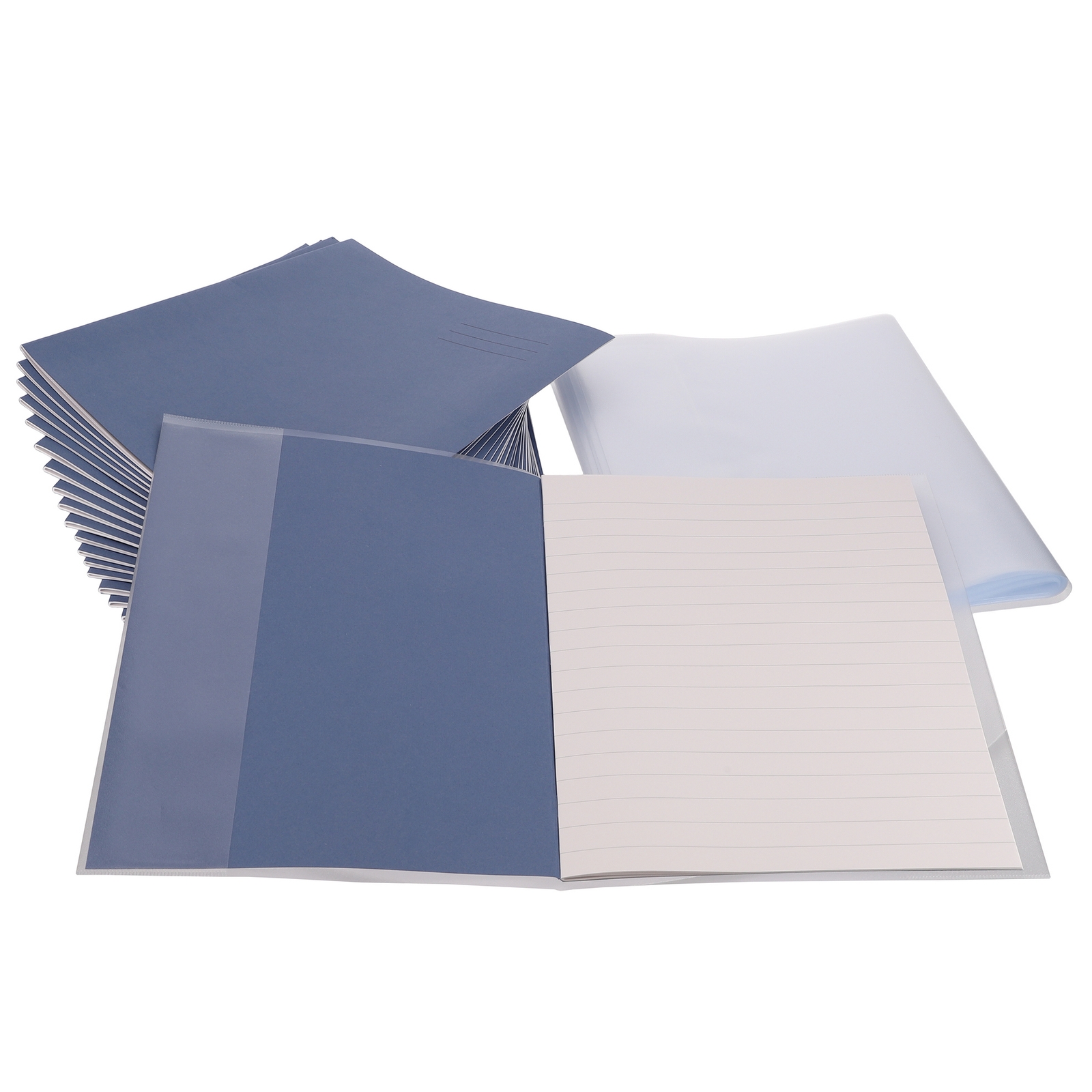 Classmates Blue A4 32 page 15mm Ruling Exercise Book Pack of 100 & Clear A4 Book Covering Pack of 100 **BUNDLE OFFER - SAVE UP TO