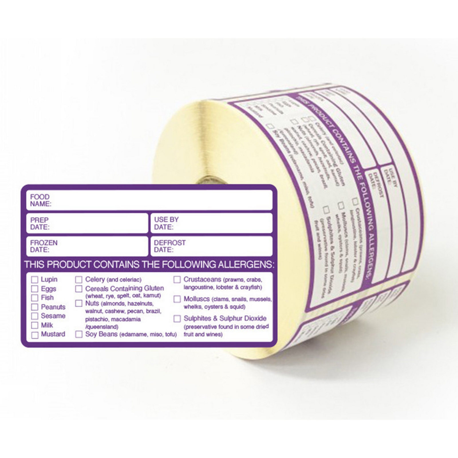 Allergen Removable Labels 2" x 2"