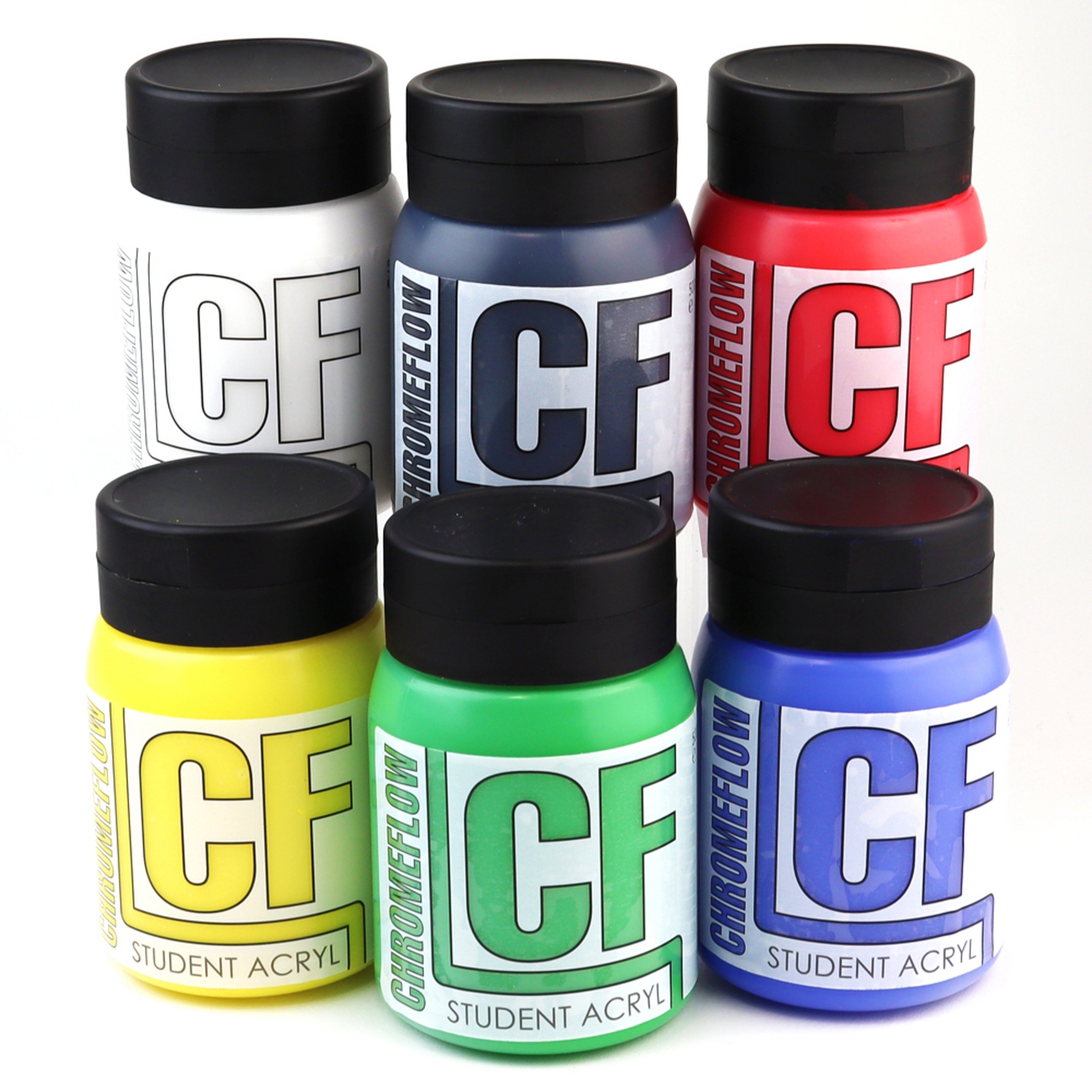 Chromeflow CF Student Acryl Paint - 500ml - Assorted - Pack of 6