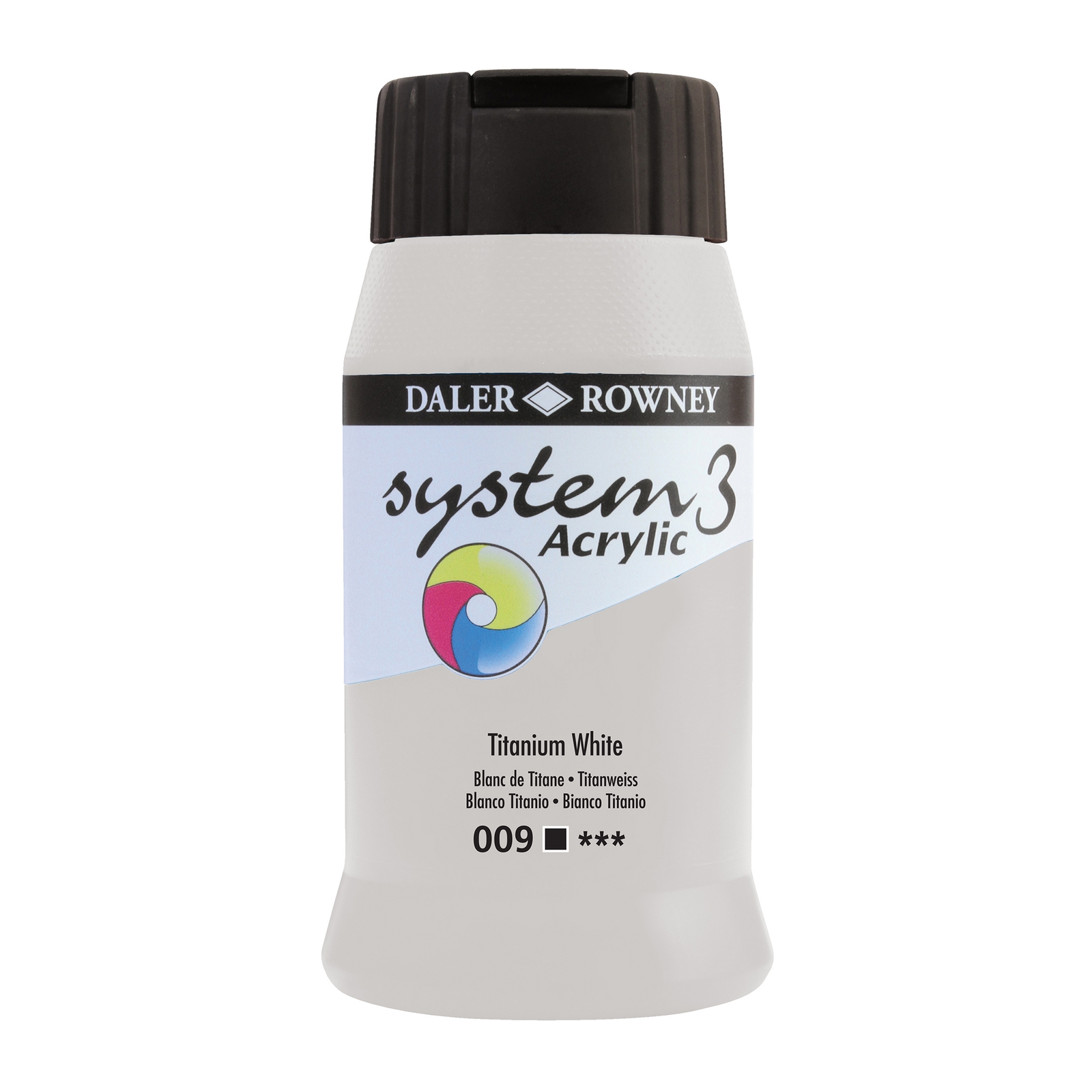 Daler-Rowney System3 Titanium White Acrylic Paint - 500ml - Each