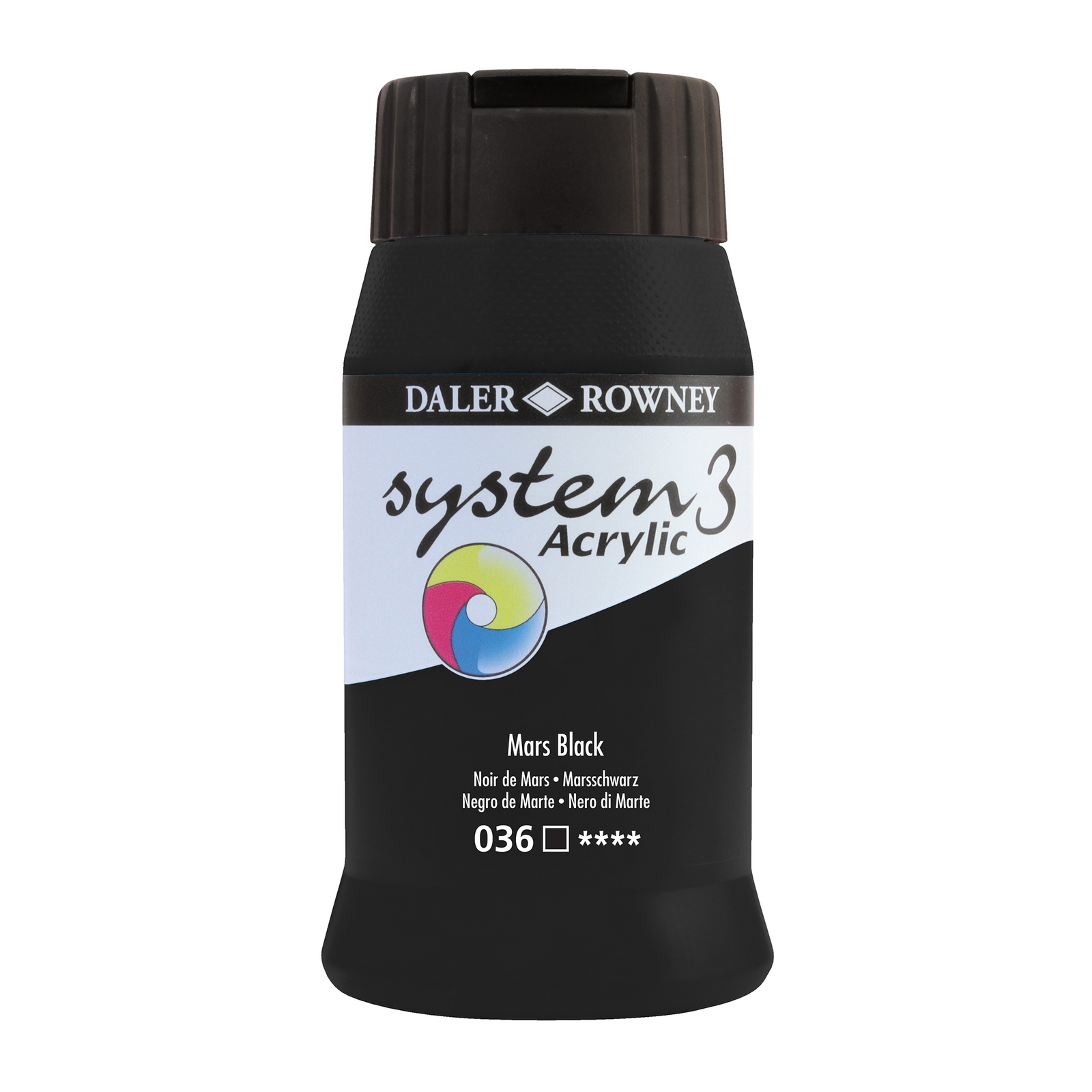 Daler-Rowney System3 Mars Black Acrylic Paint - 500ml - Each
