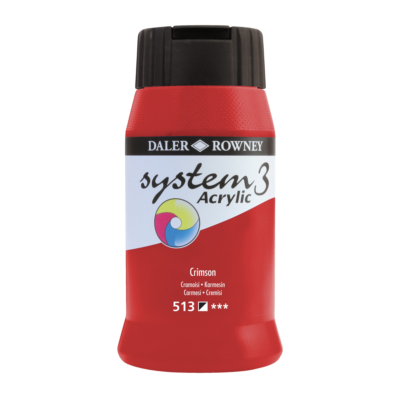 Daler-Rowney System3 Crimson Acrylic Paint - 500ml - Each