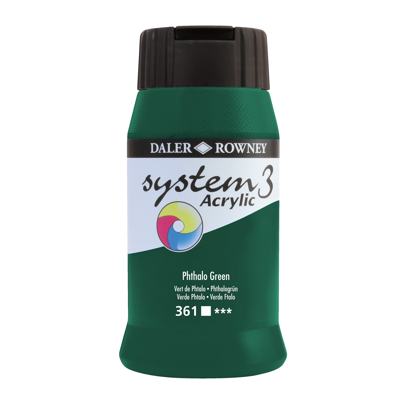 Daler-Rowney System3 Phthalo Green Acrylic Paint - 500ml - Each