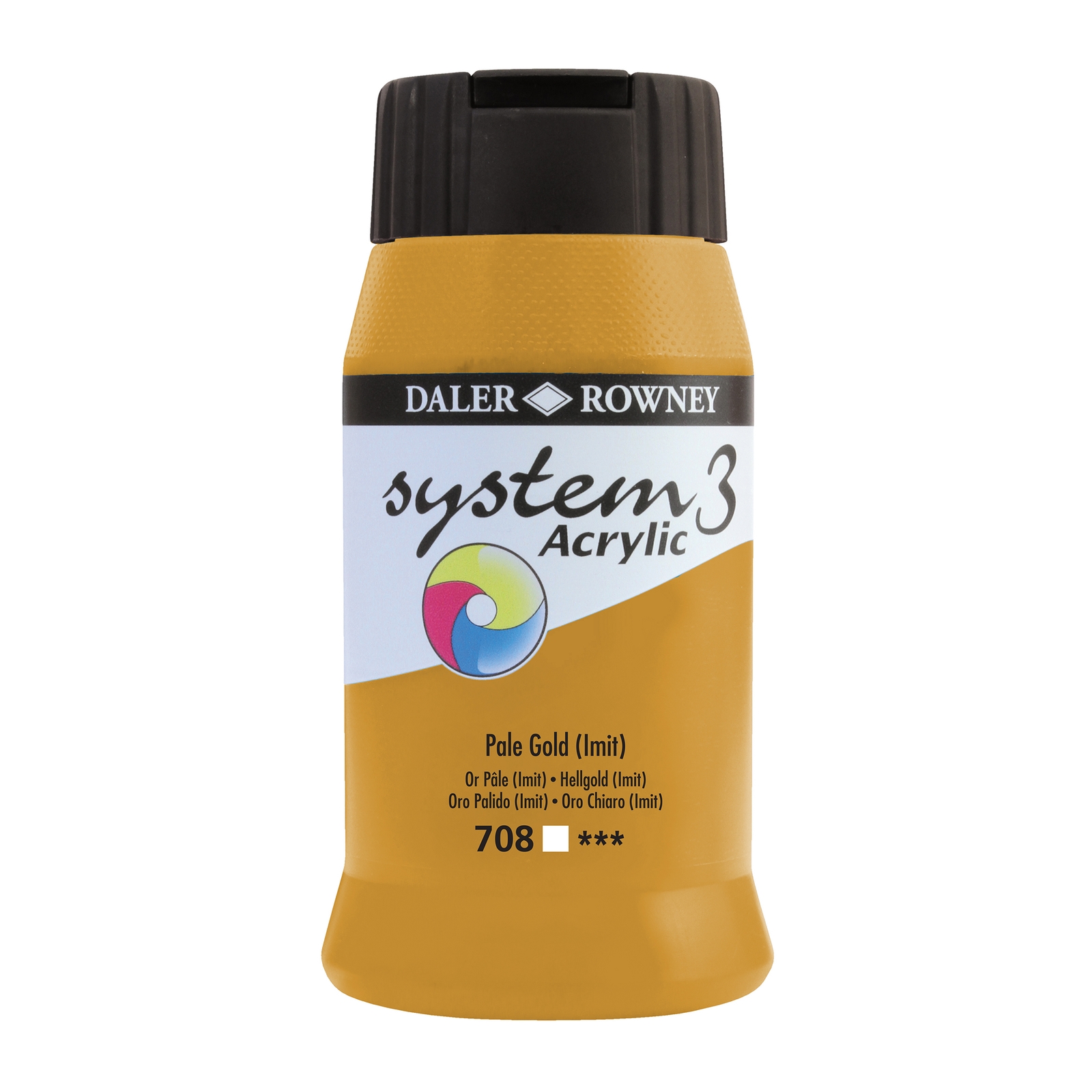 Daler-Rowney System3 Pale Gold Acrylic Paint - 500ml - Each