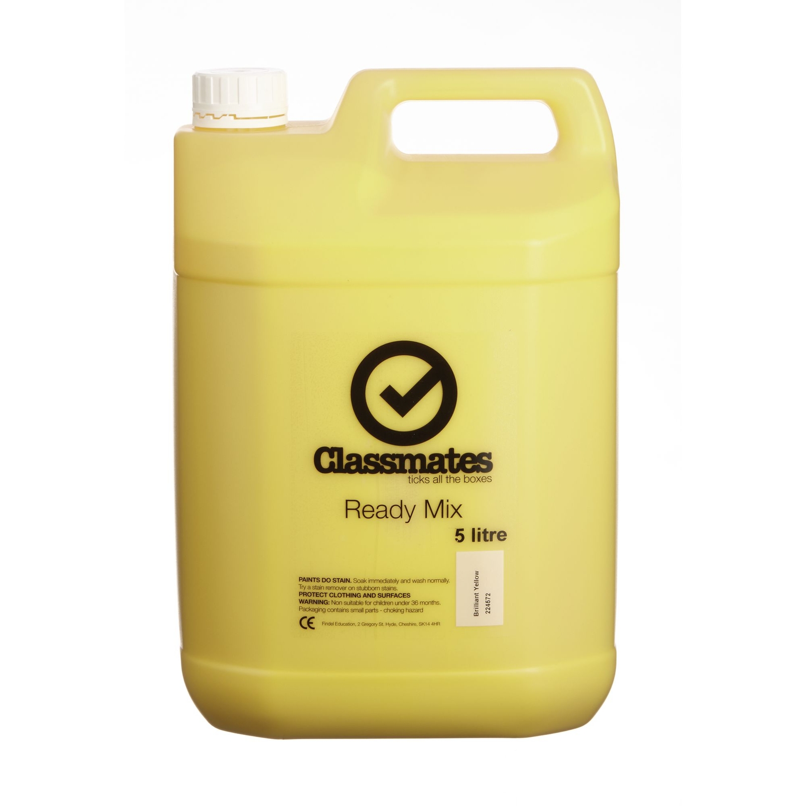 Classmates Ready Mixed Paint in Brilliant Yellow 5 Litre Bottle