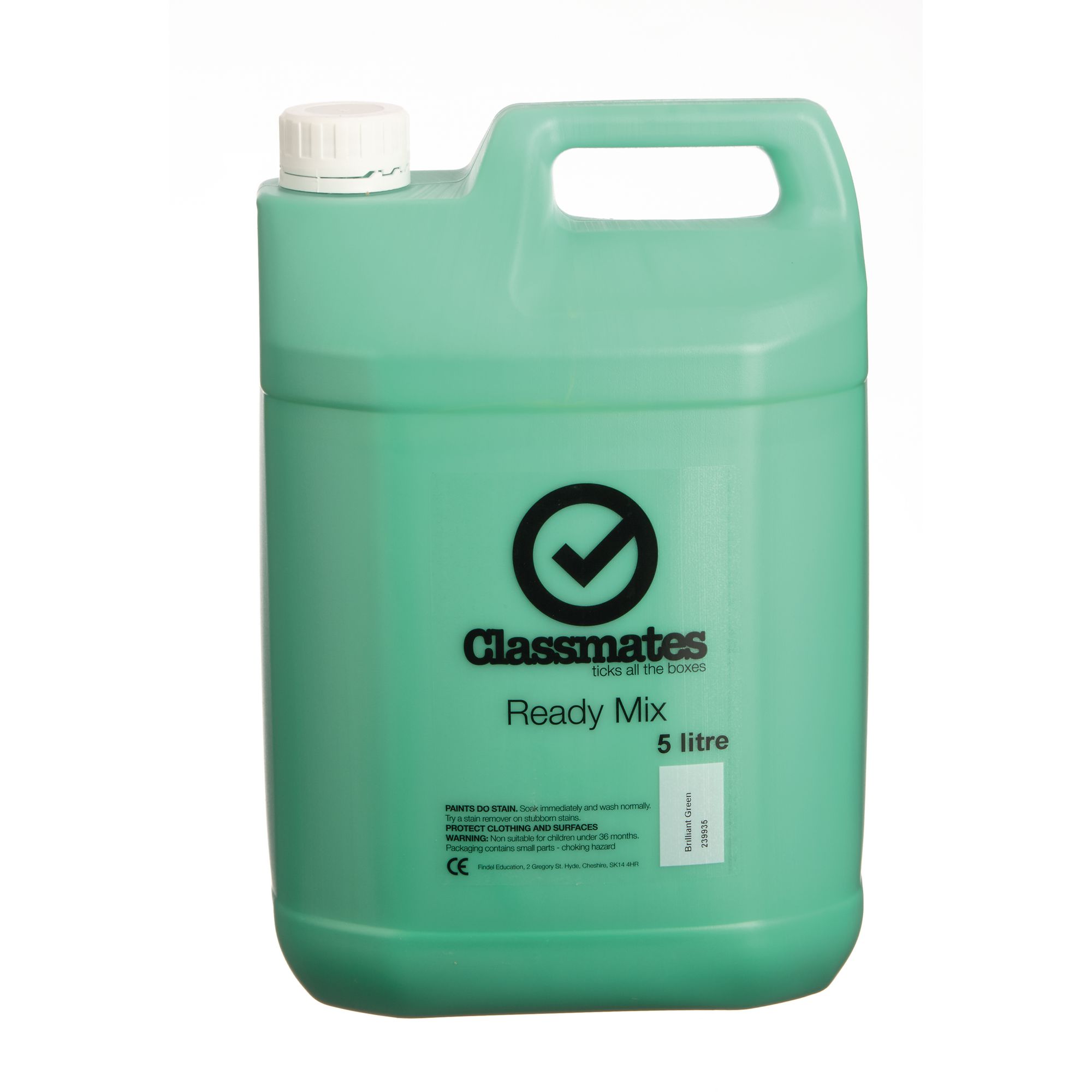 Classmates Ready Mixed Paint in Brilliant Green 5 Litre Bottle Hope