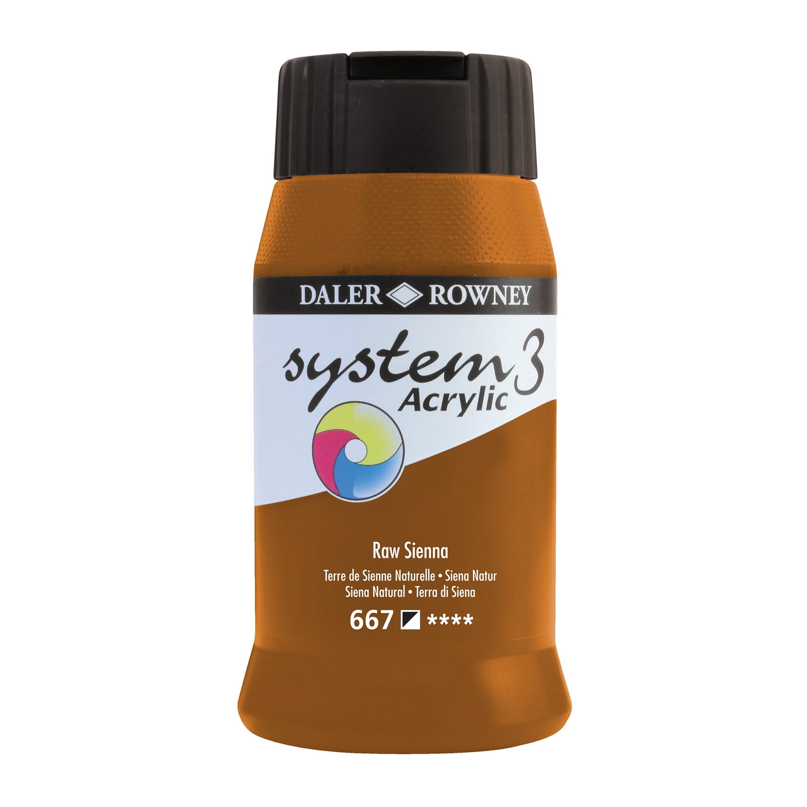 Daler-Rowney System3 Raw Sienna Acrylic Paint - 500ml - Each