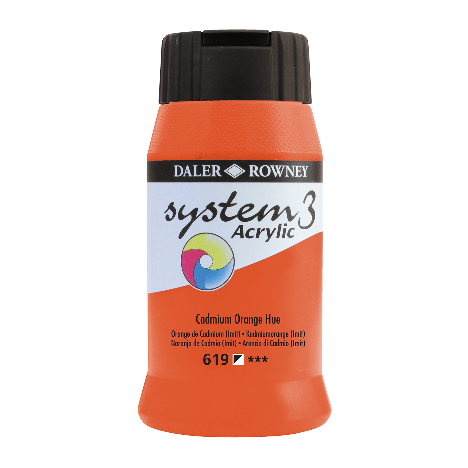 Daler-Rowney System3 Cadmium Orange Acrylic Paint - 500ml - Each