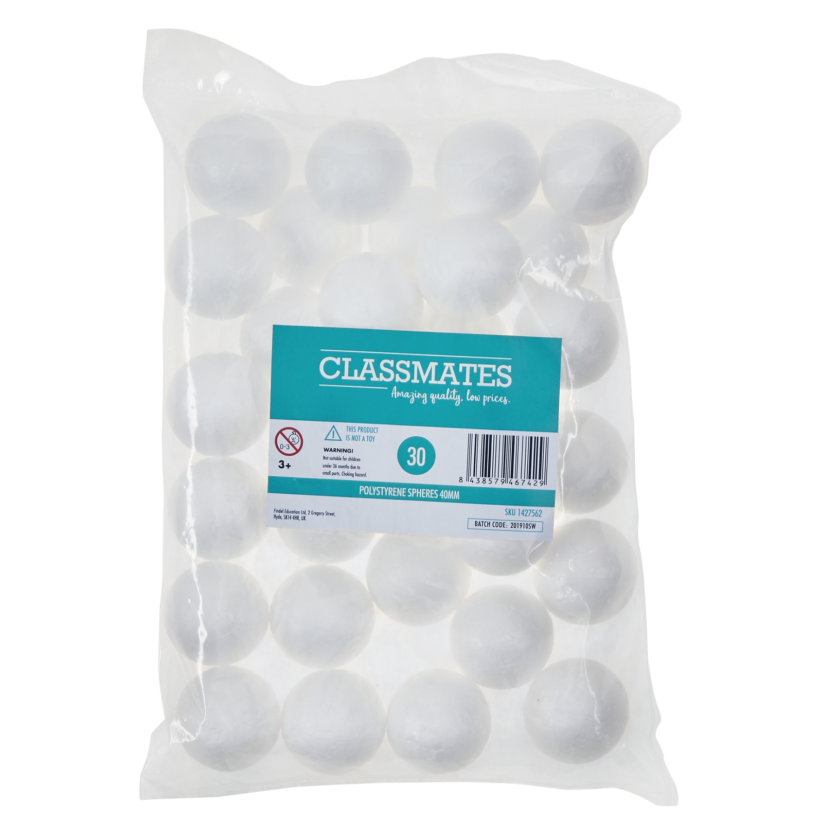 Polystyrene Spheres 40mm Pack of 30