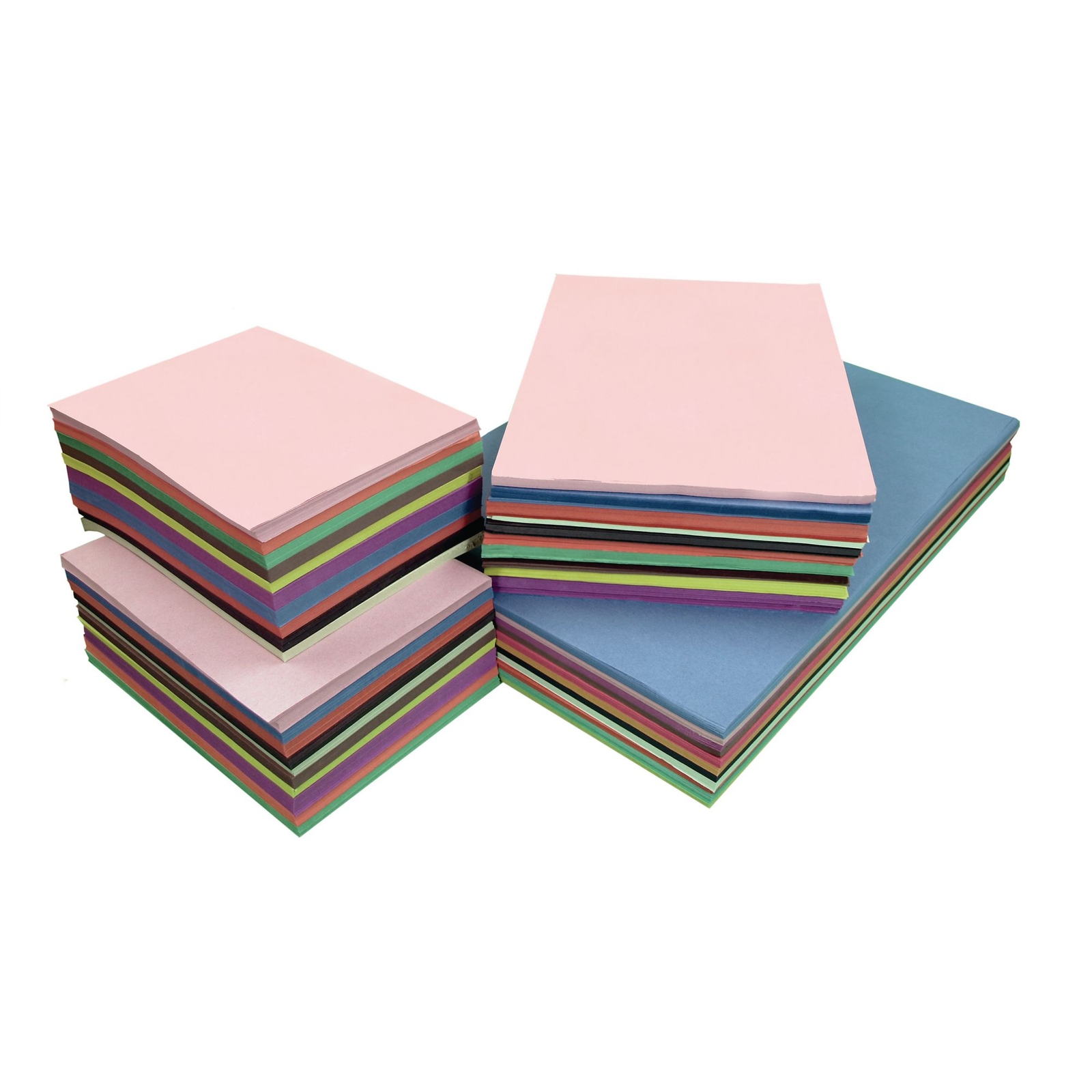 A4/A3/A2 Coloured Light Weight 75gsm Sugar Paper Stacks - Assorted - Pack of 3000