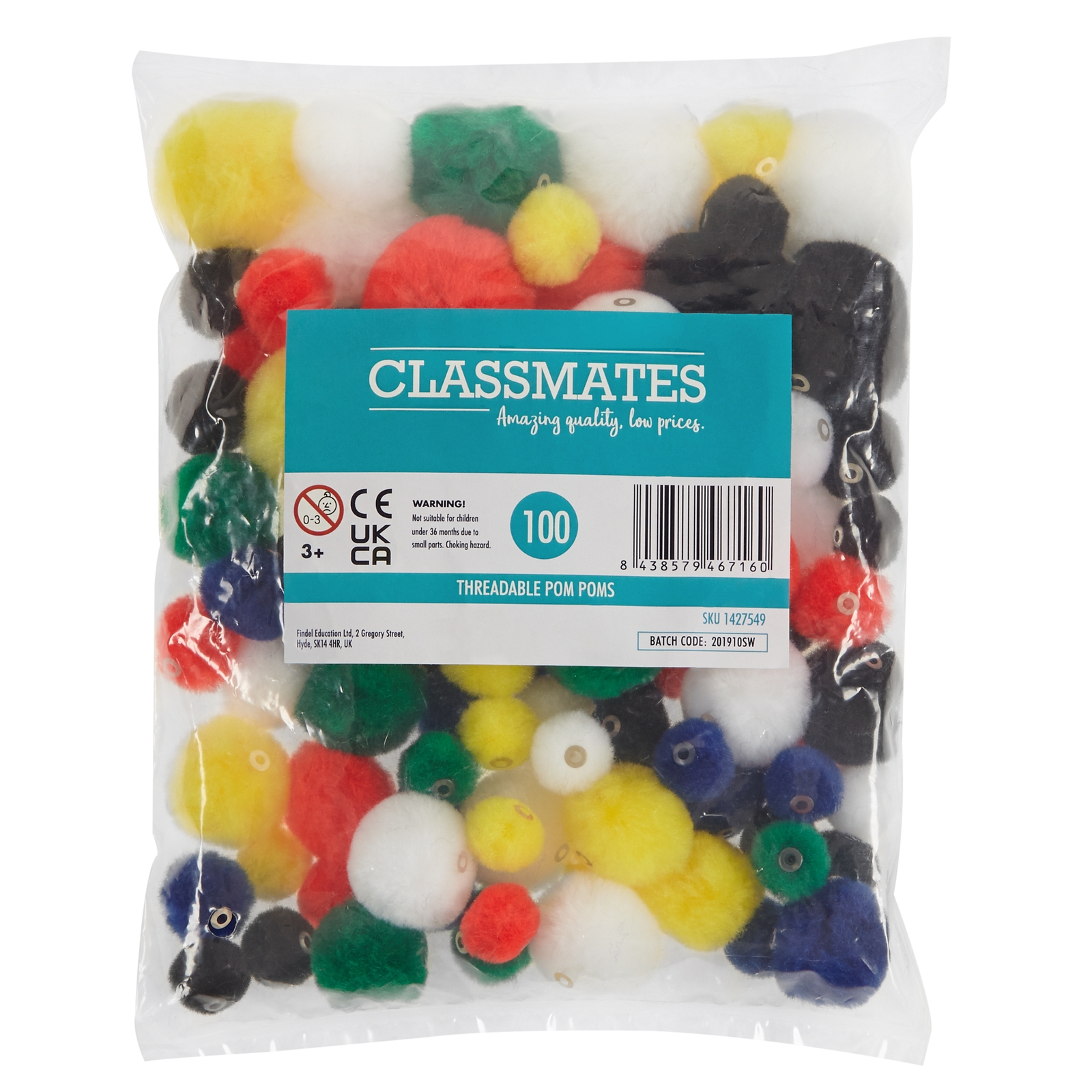 Threadable Pom Poms Pack of 100