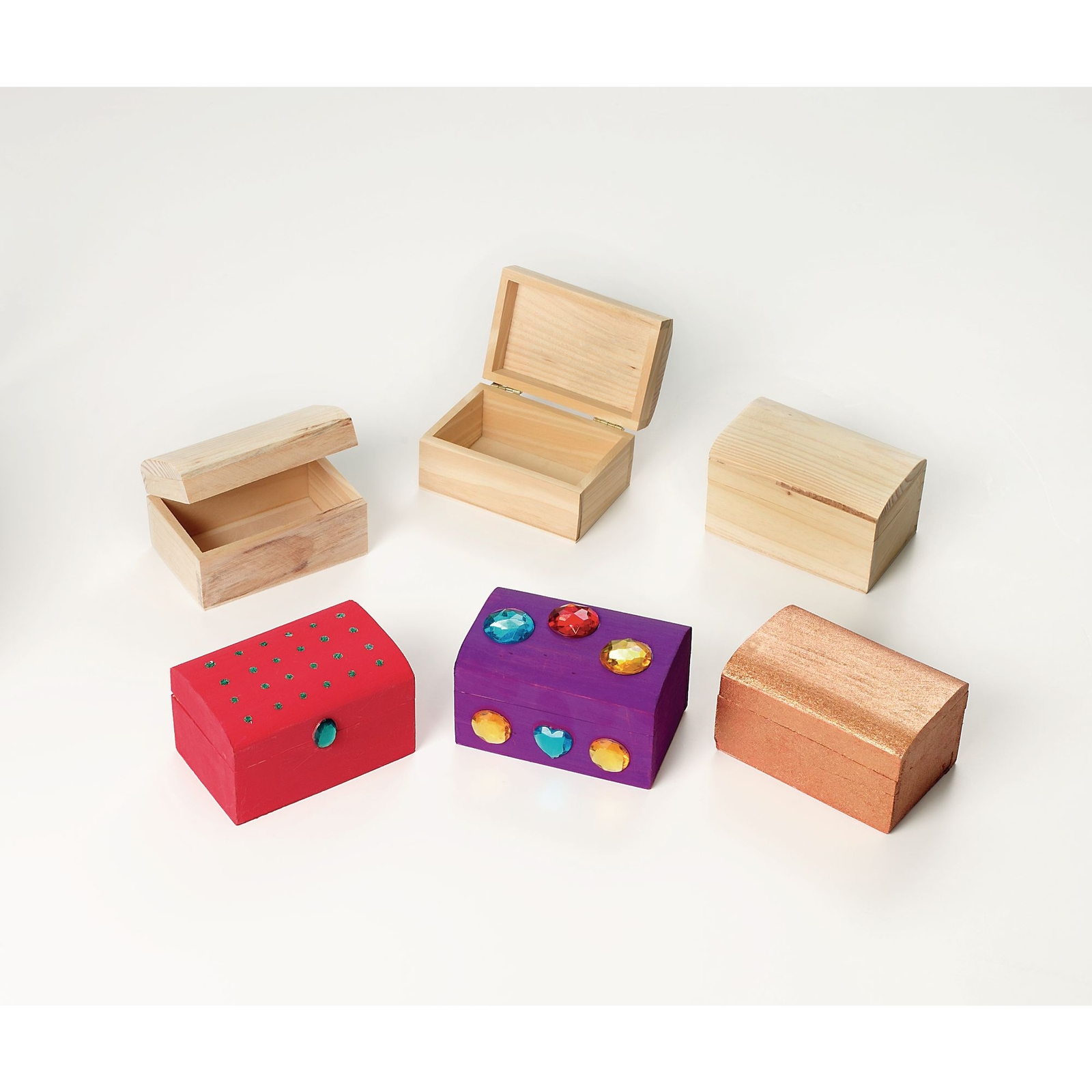 Wooden Treasure Box -100 x 58 x 60mm - Pack of 12