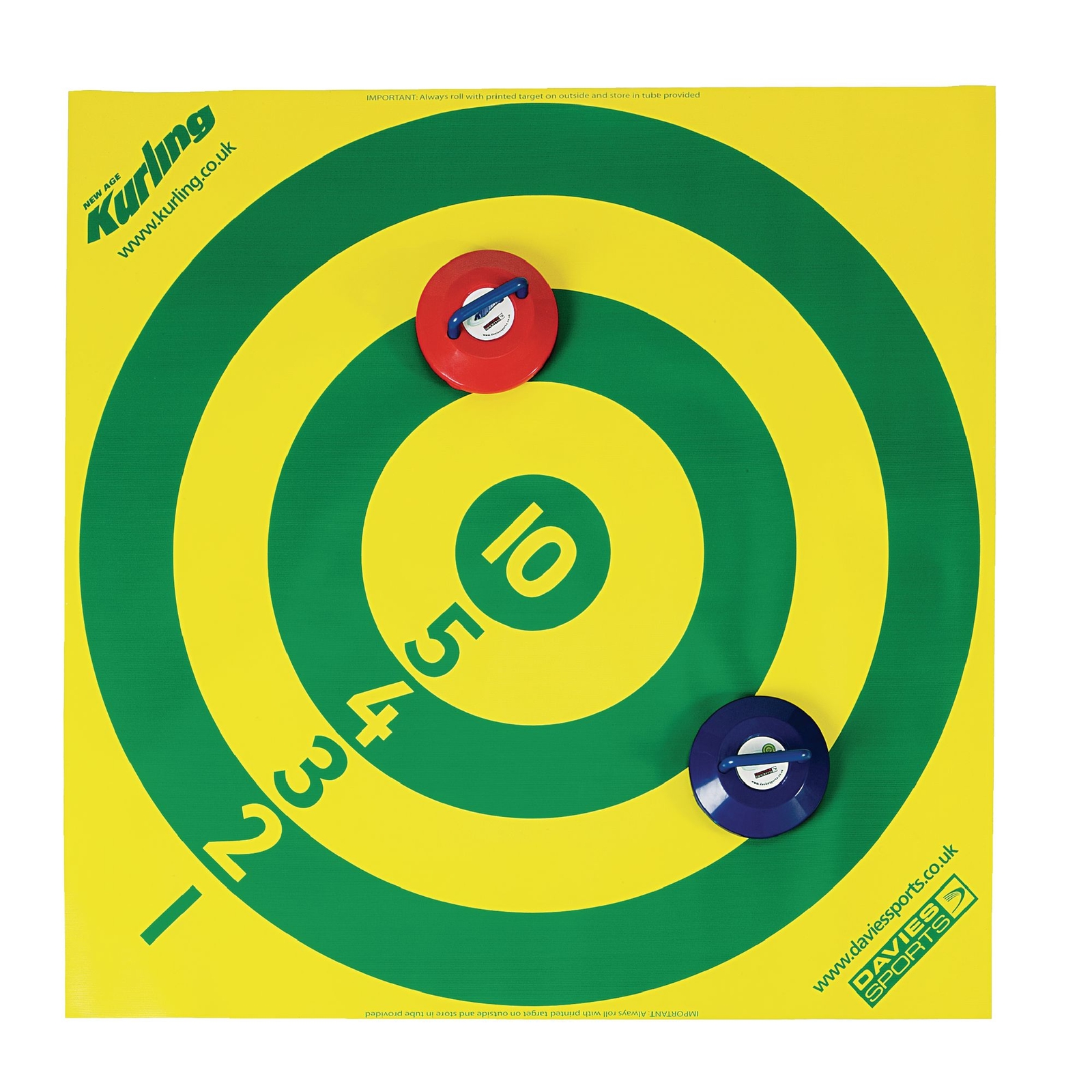 New Age Kurling Numbered Target - Yellow/Green - 120 x 120cm - Each