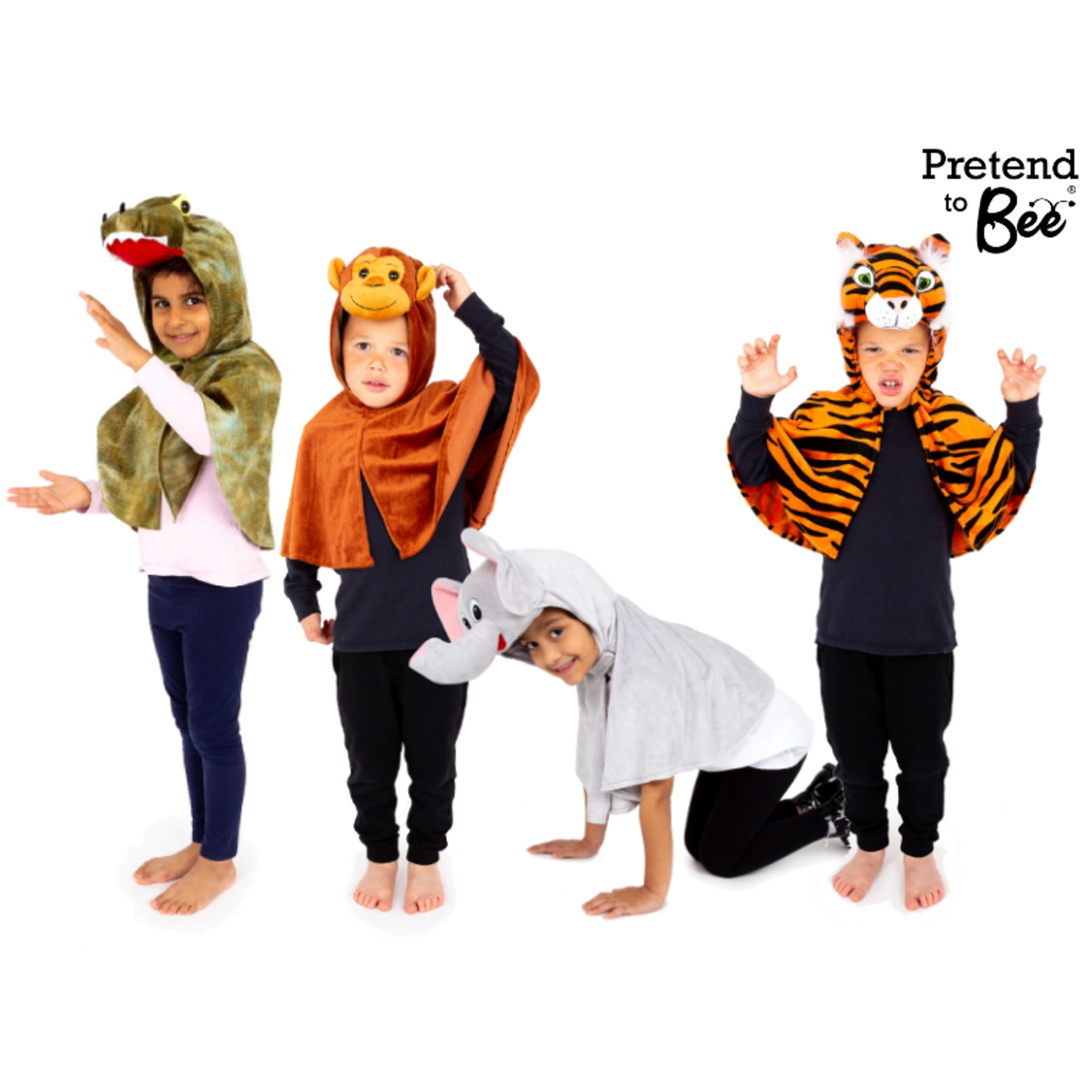 Jungle Capes - 3-5 Years - Assorted - Set of 4