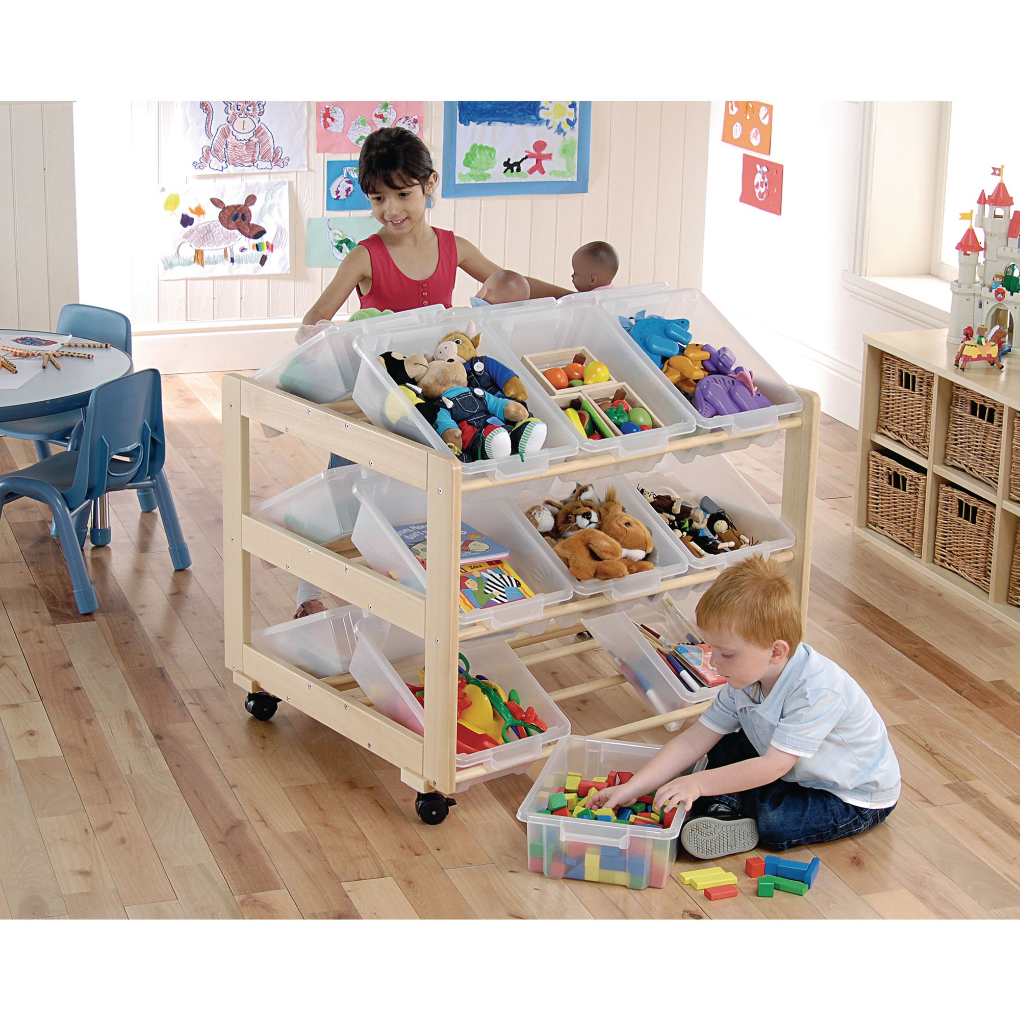 Double Classroom Tidy with Trays Double Hope Education